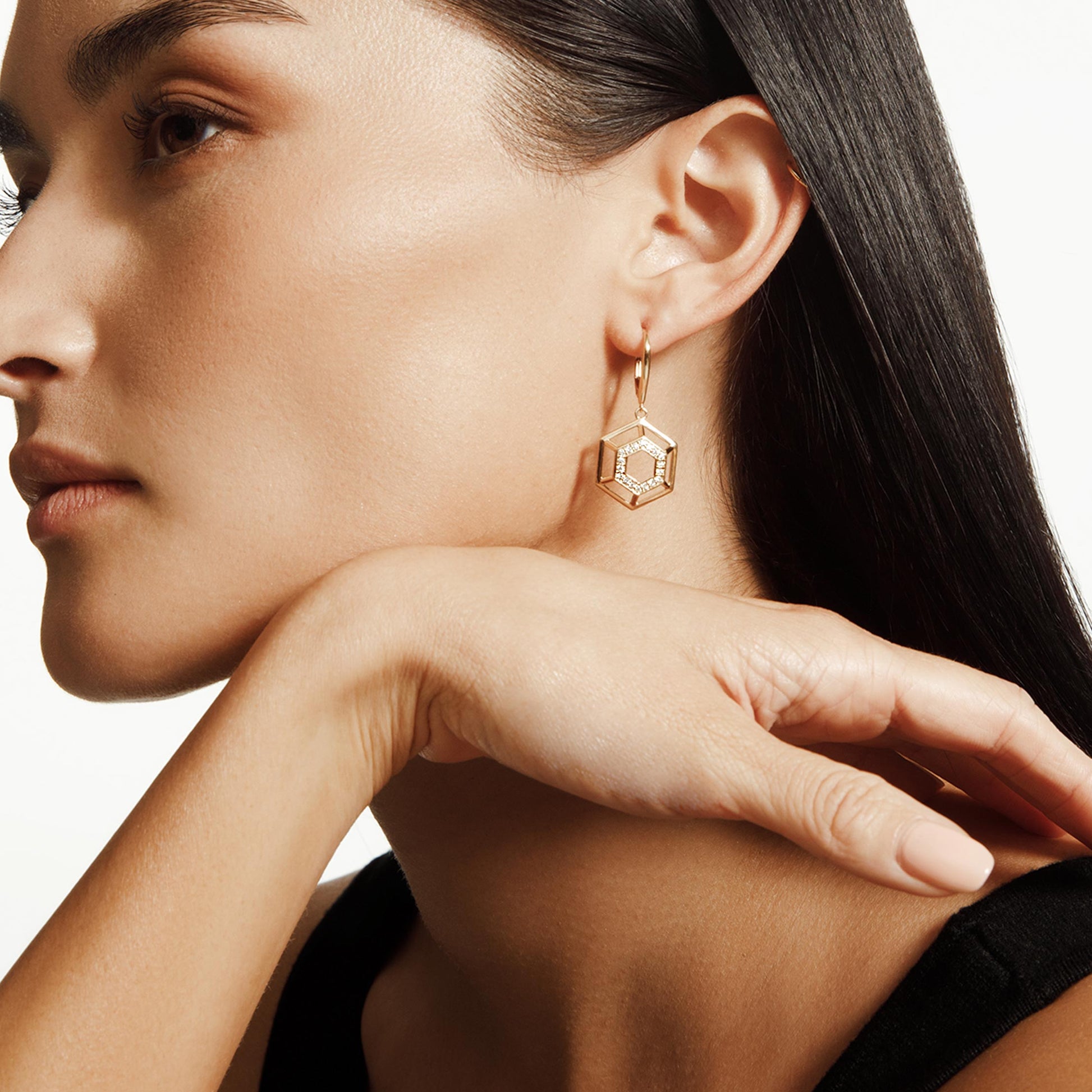 Hex Truss Dangle Earrings