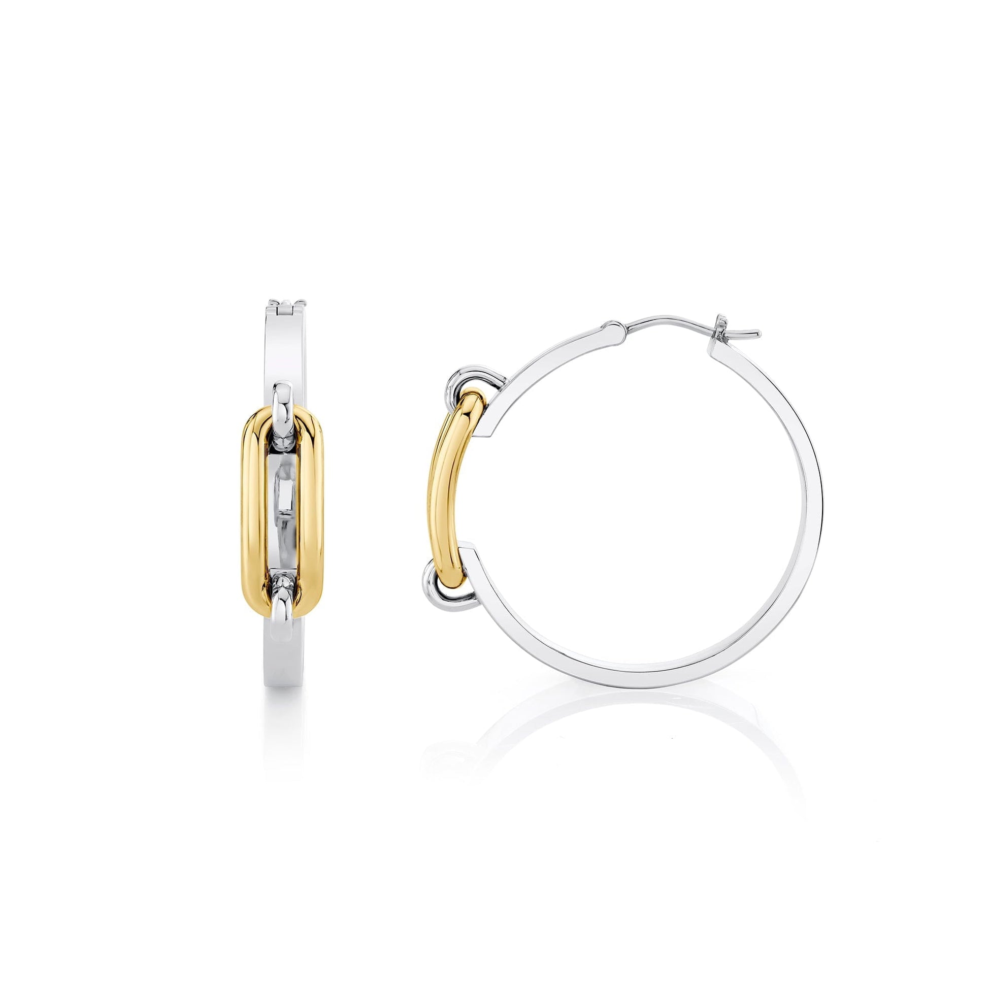 Link Hoop Earrings in Gold & Silver