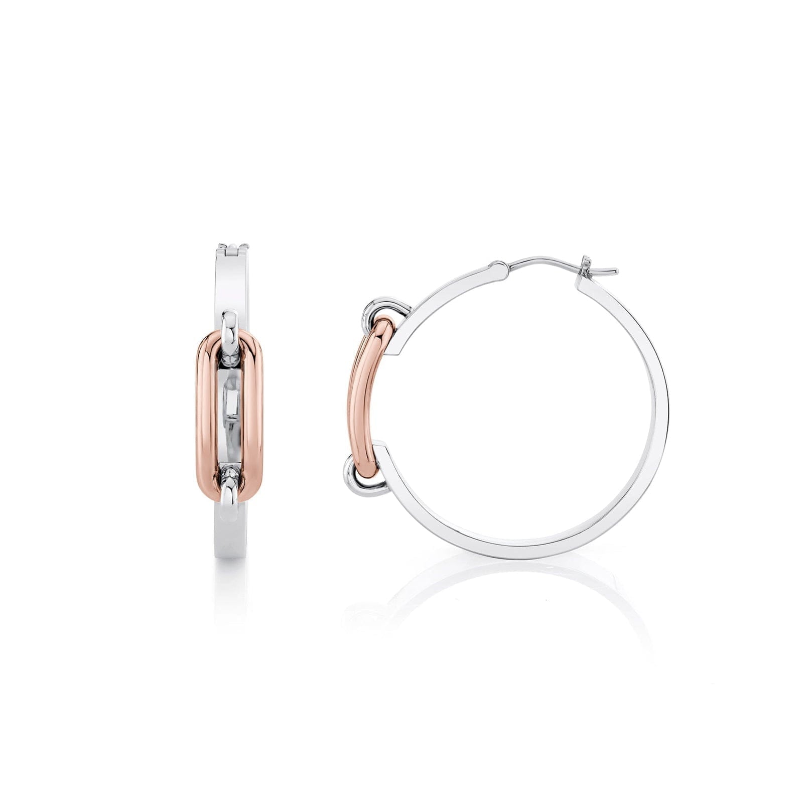 Link Hoop Earrings in Gold & Silver