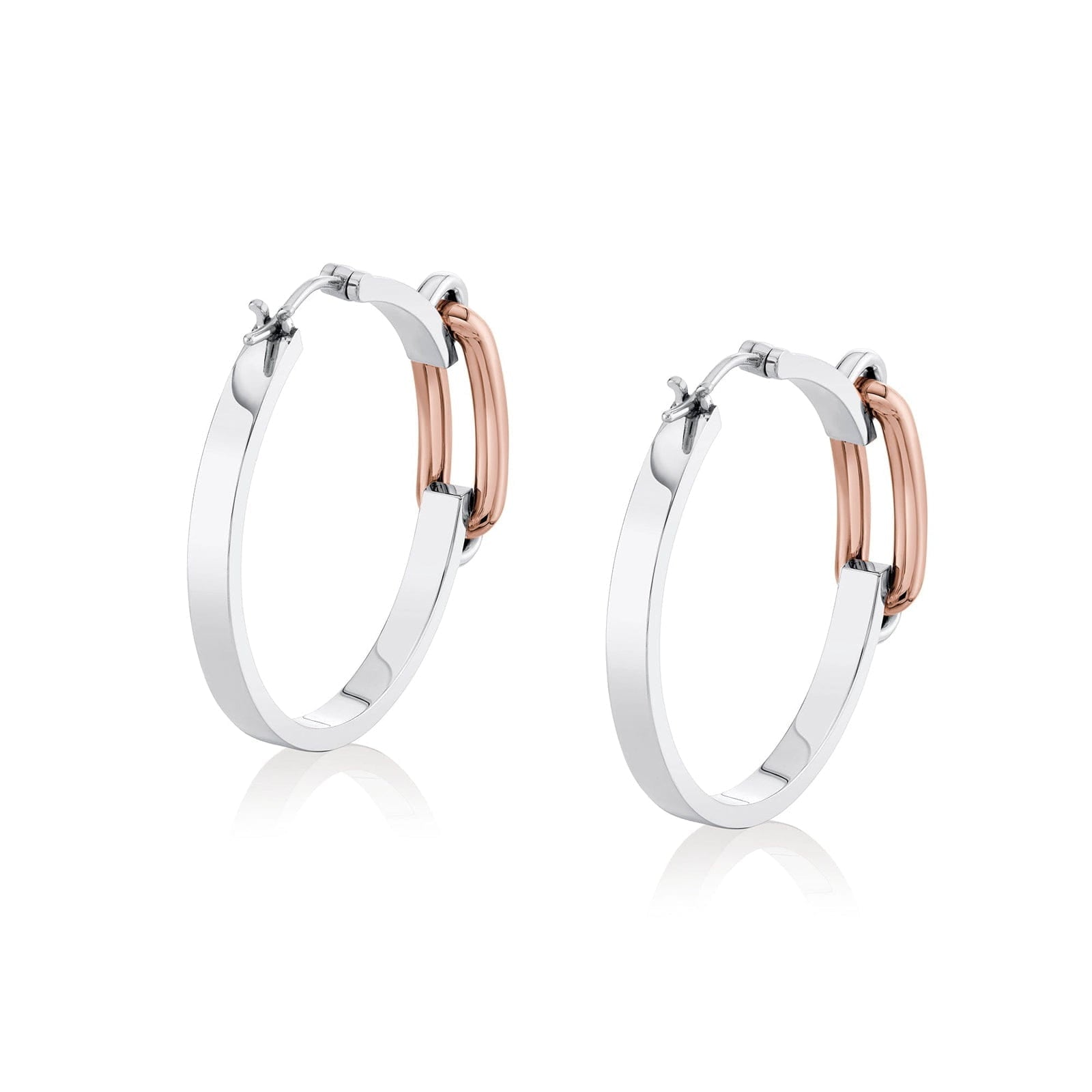 Link Hoop Earrings in Gold & Silver