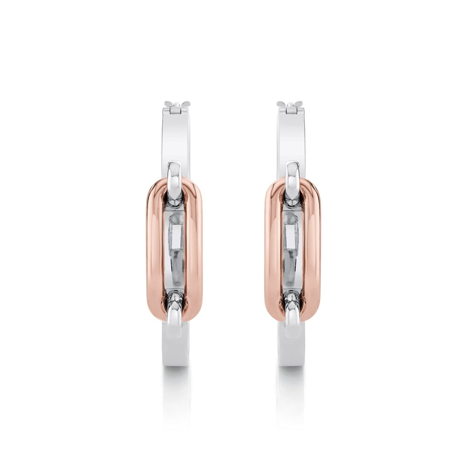 Link Hoop Earrings in Gold & Silver
