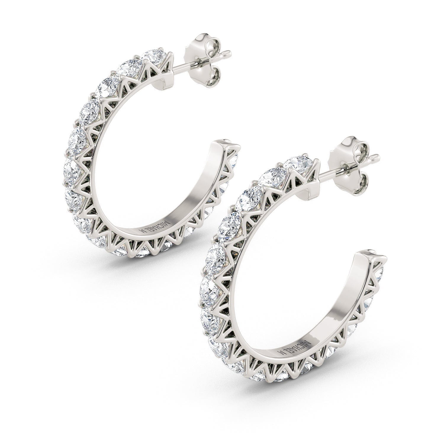 Meksian Diamond Hoop Earrings