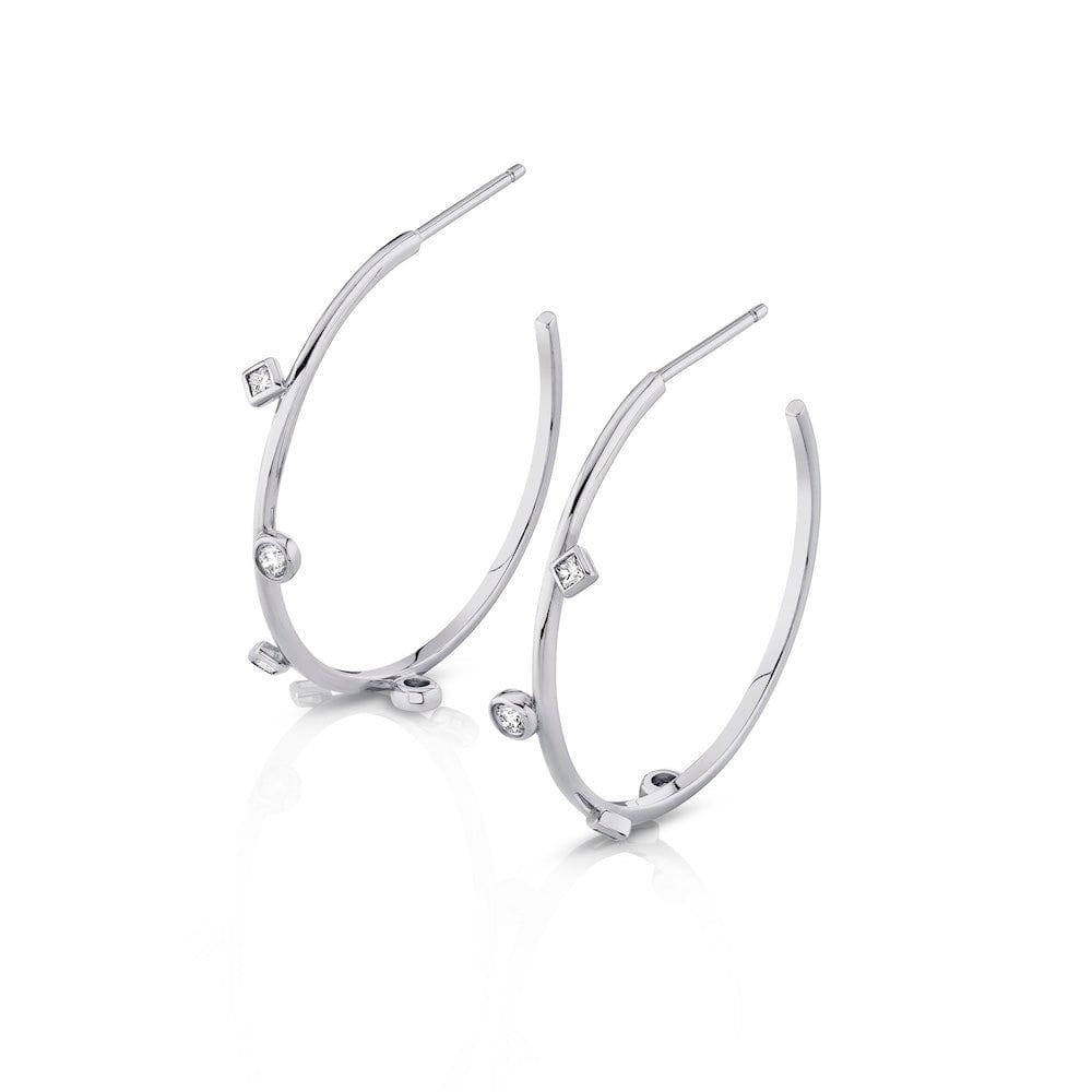 MICHAEL M Mixed Shape Bezel Hoops 