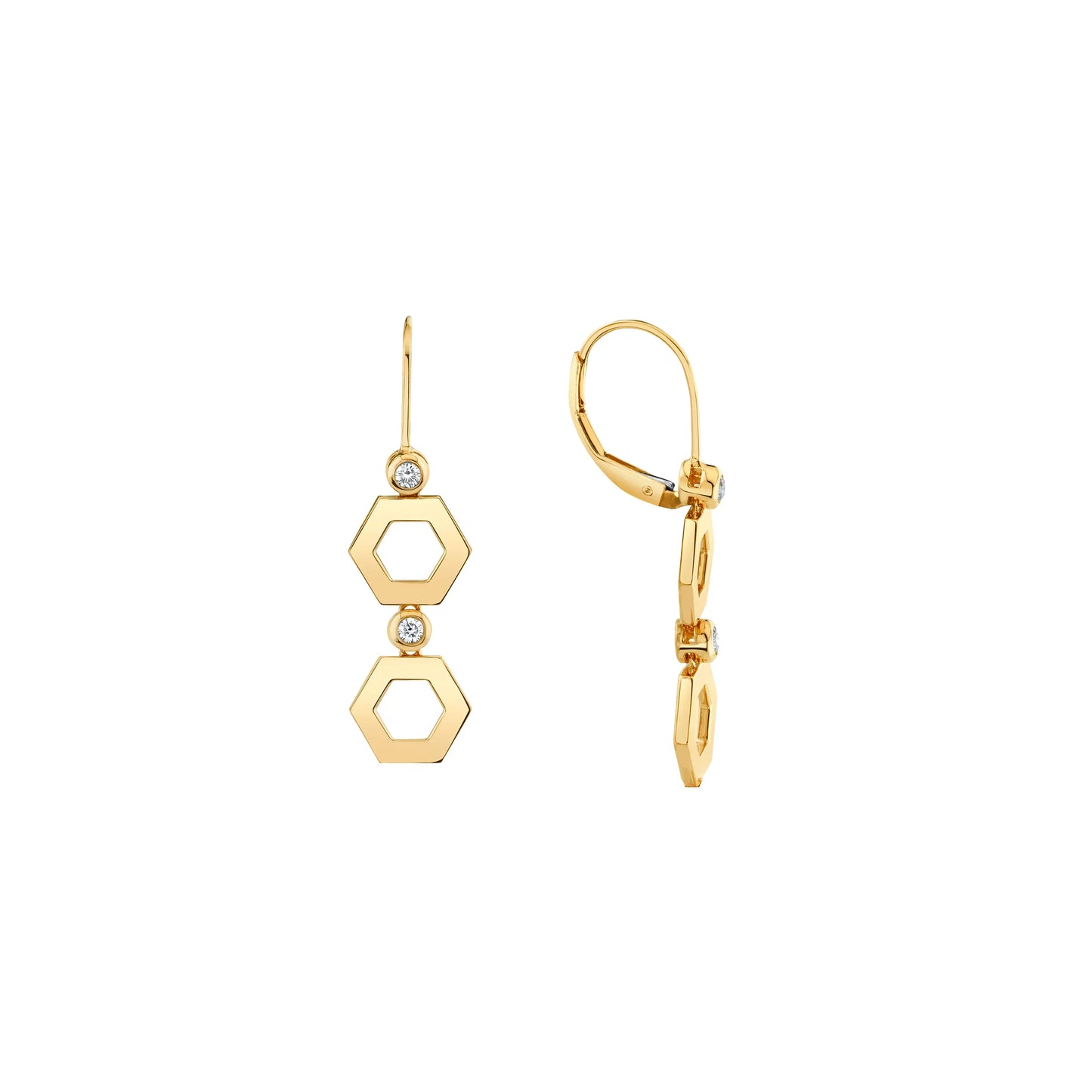 MICHAEL M Plain Hex Short Infinity Earrings ER516