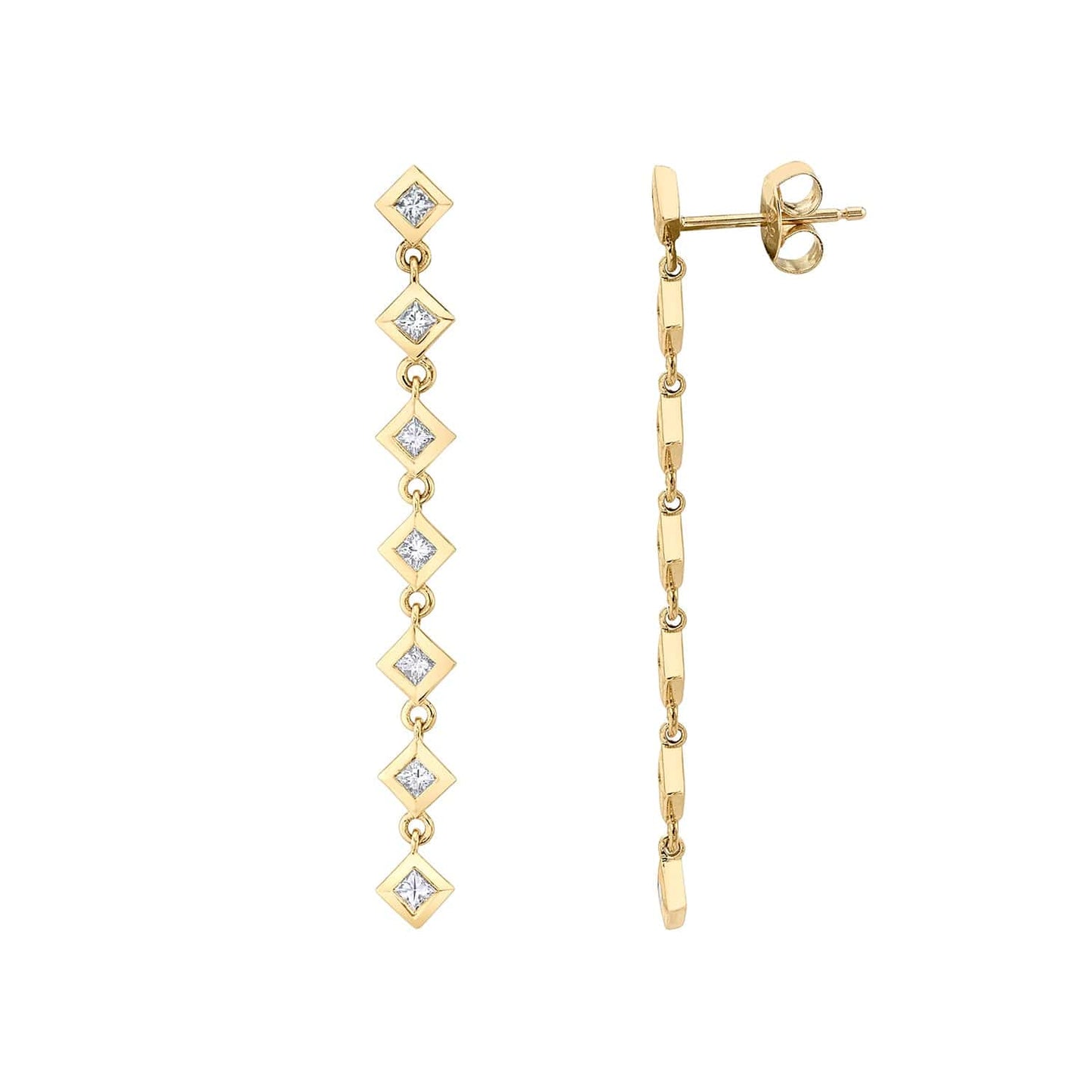 MICHAEL M Princess Bezel Tennis Earrings ER415YG