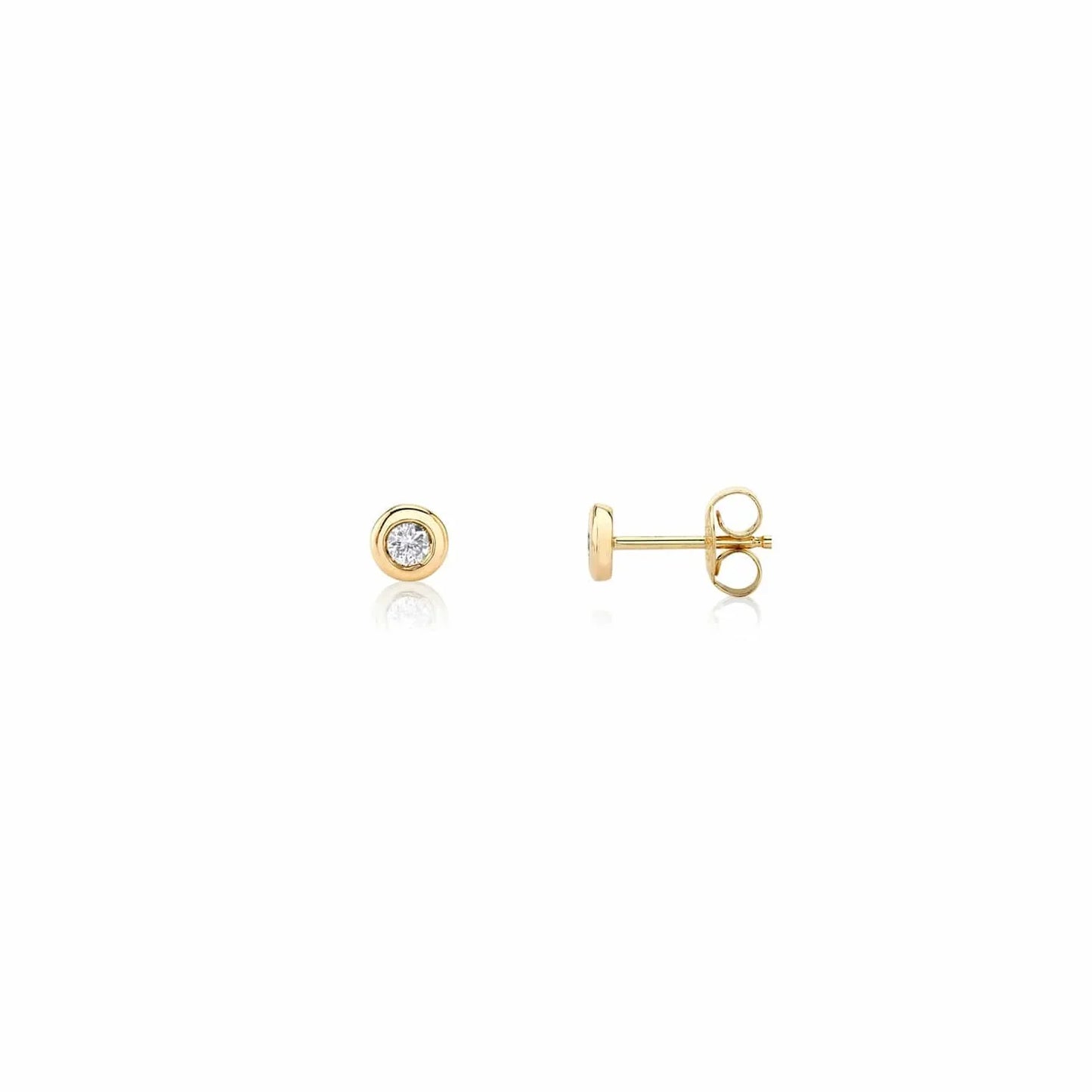 MICHAEL M Round Bezel Stud Earrings ER417YG