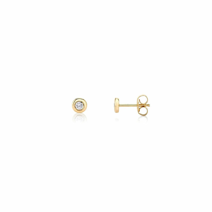 MICHAEL M Round Bezel Stud Earrings ER417YG