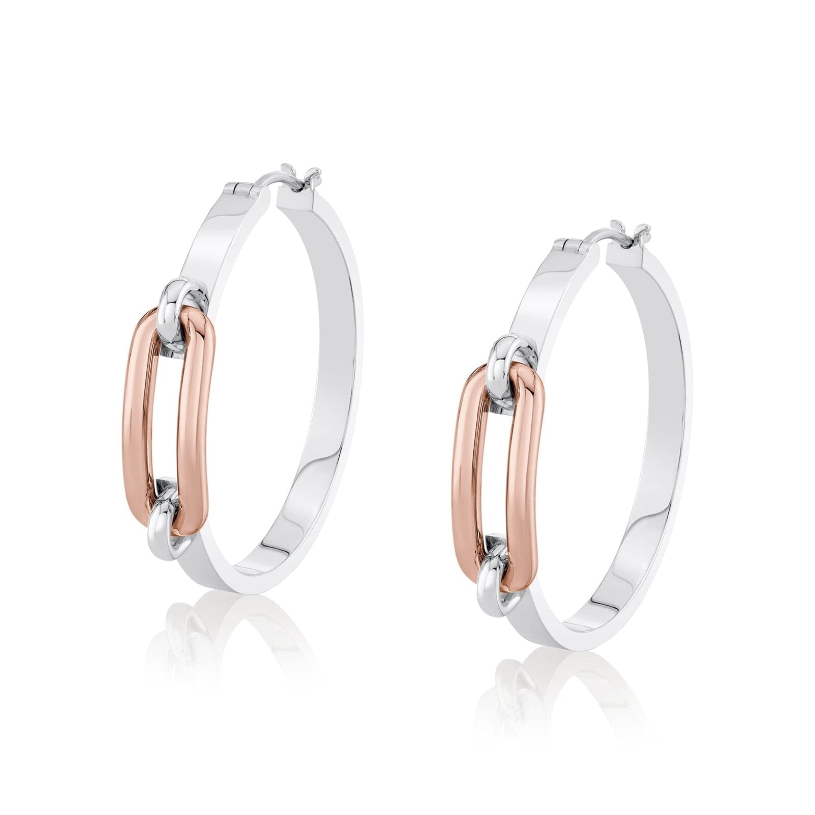 Link Hoop Earrings in Gold & Silver