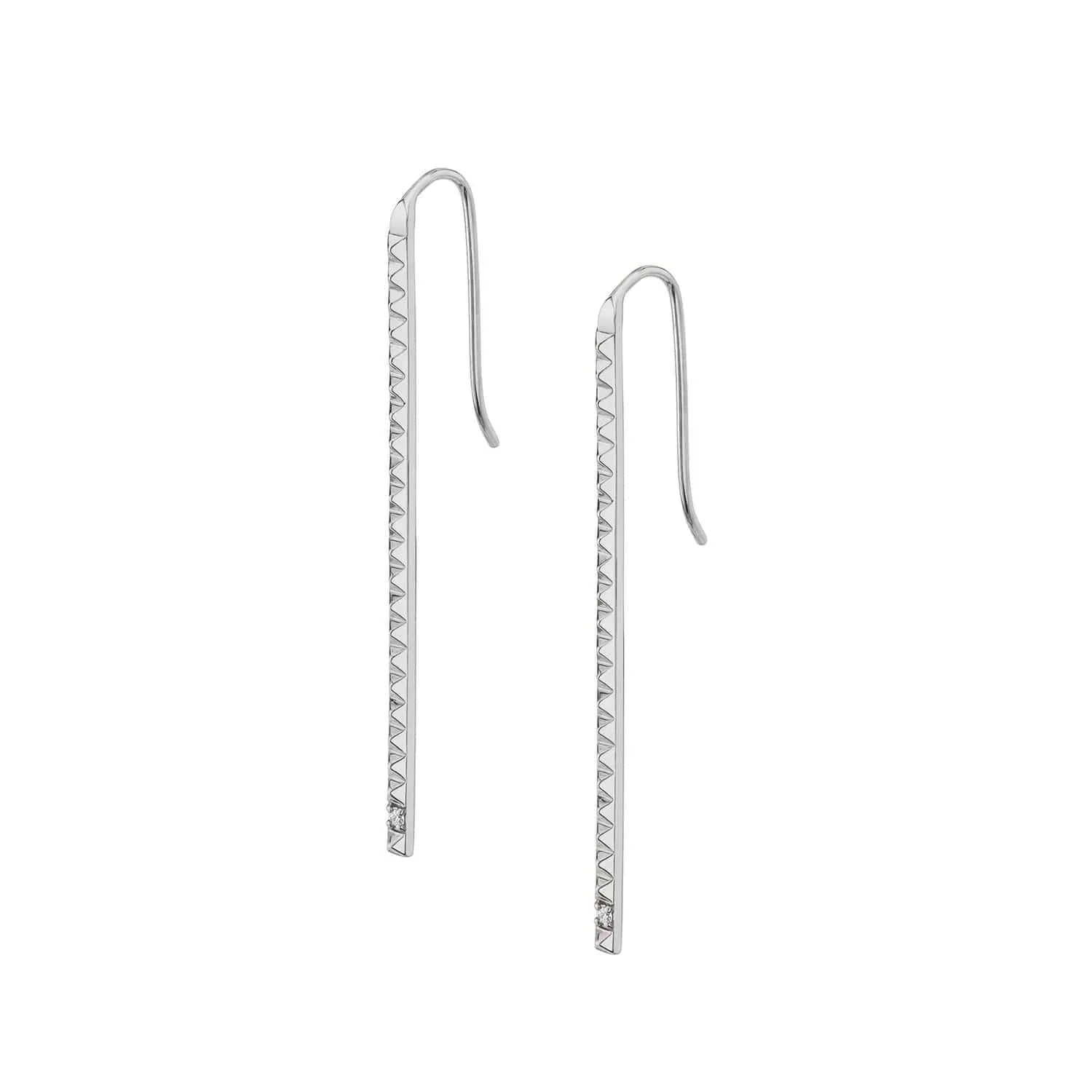 Single Stone Foundation Bar Earrings