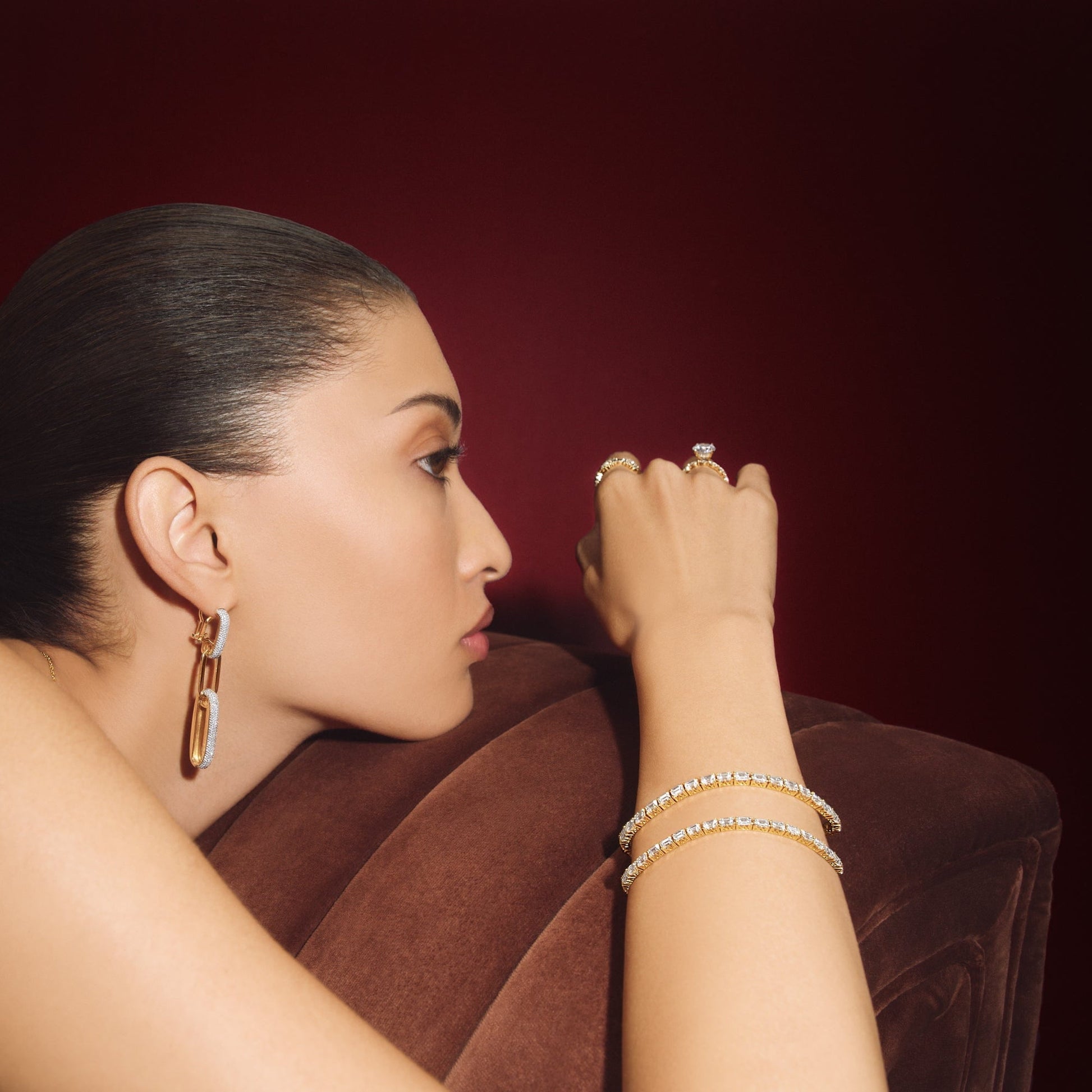 Triple Luxe Link Drop Earrings