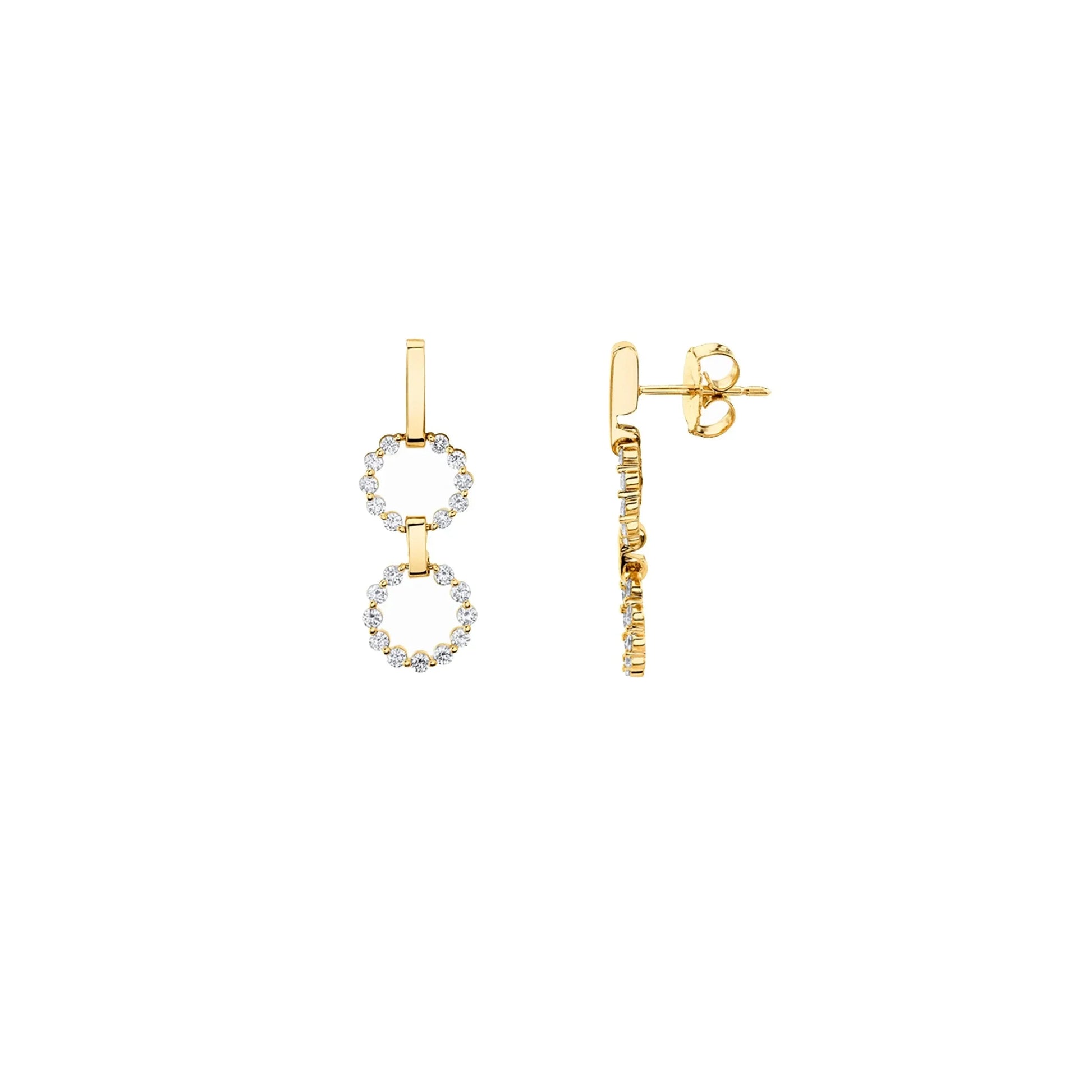 Two Ring Cloud Drop Earrings