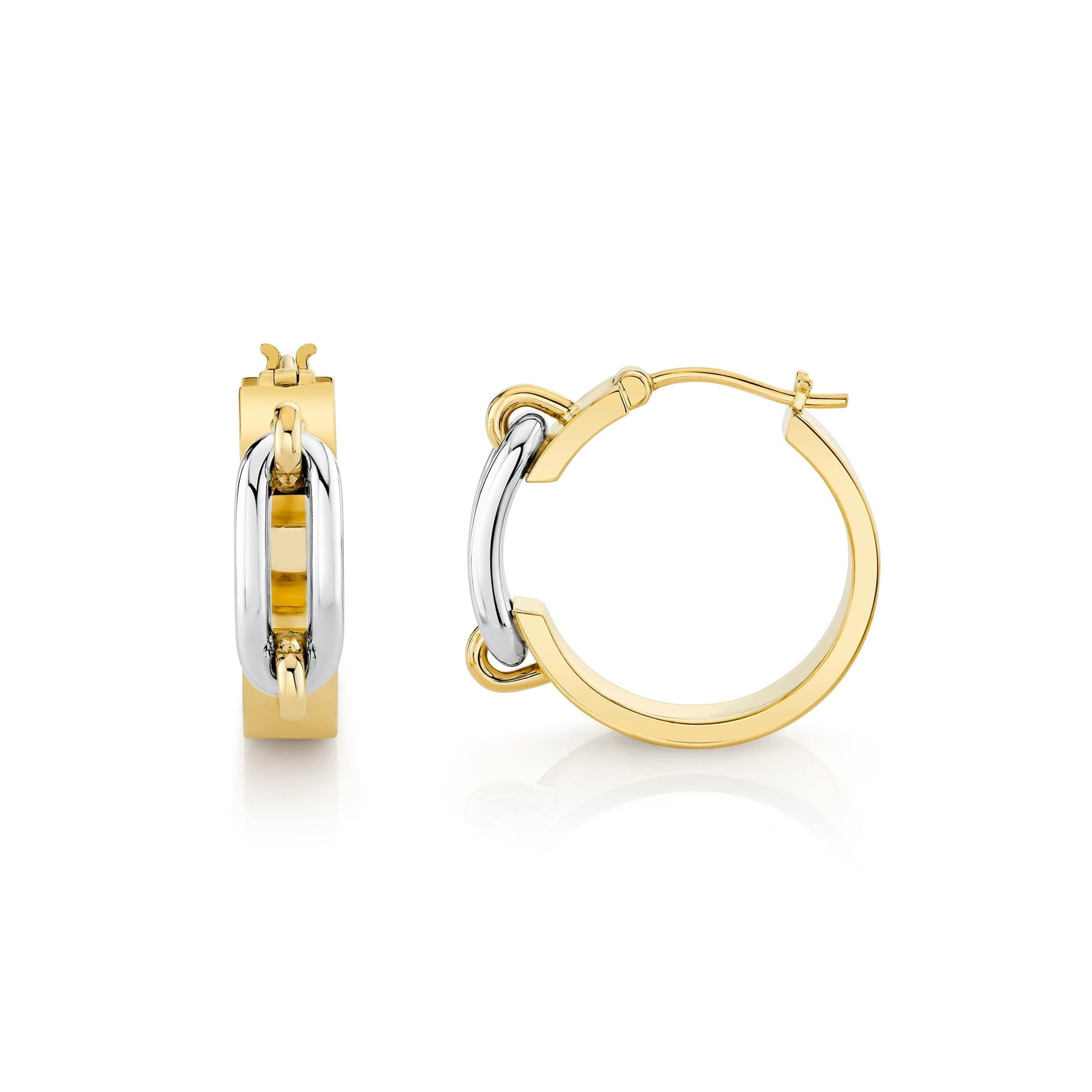 Wide Luxe Link Hoop Earrings