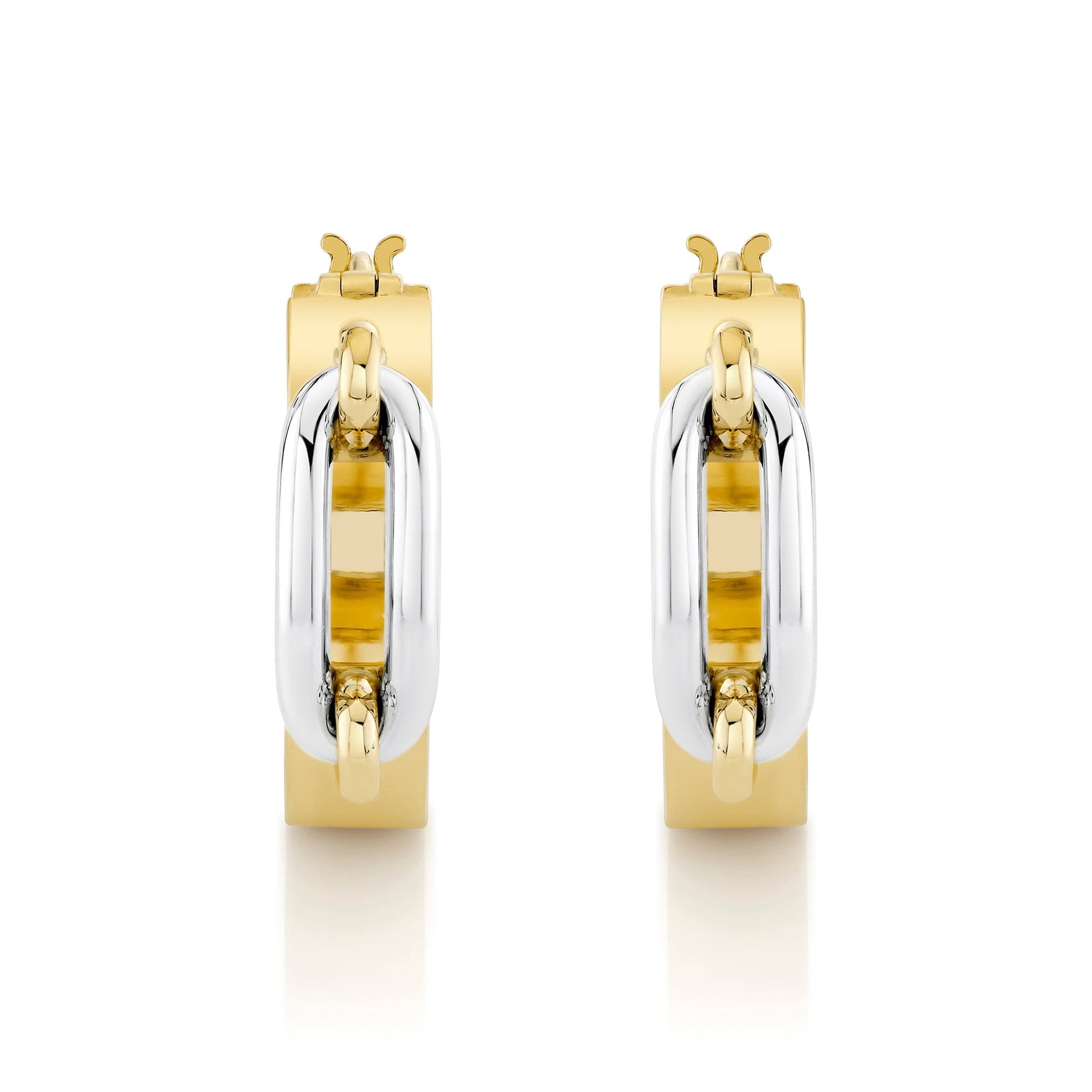 Wide Luxe Link Hoop Earrings