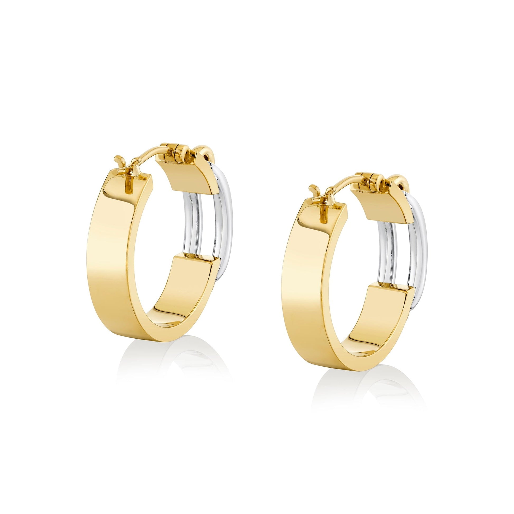 Wide Luxe Link Hoop Earrings