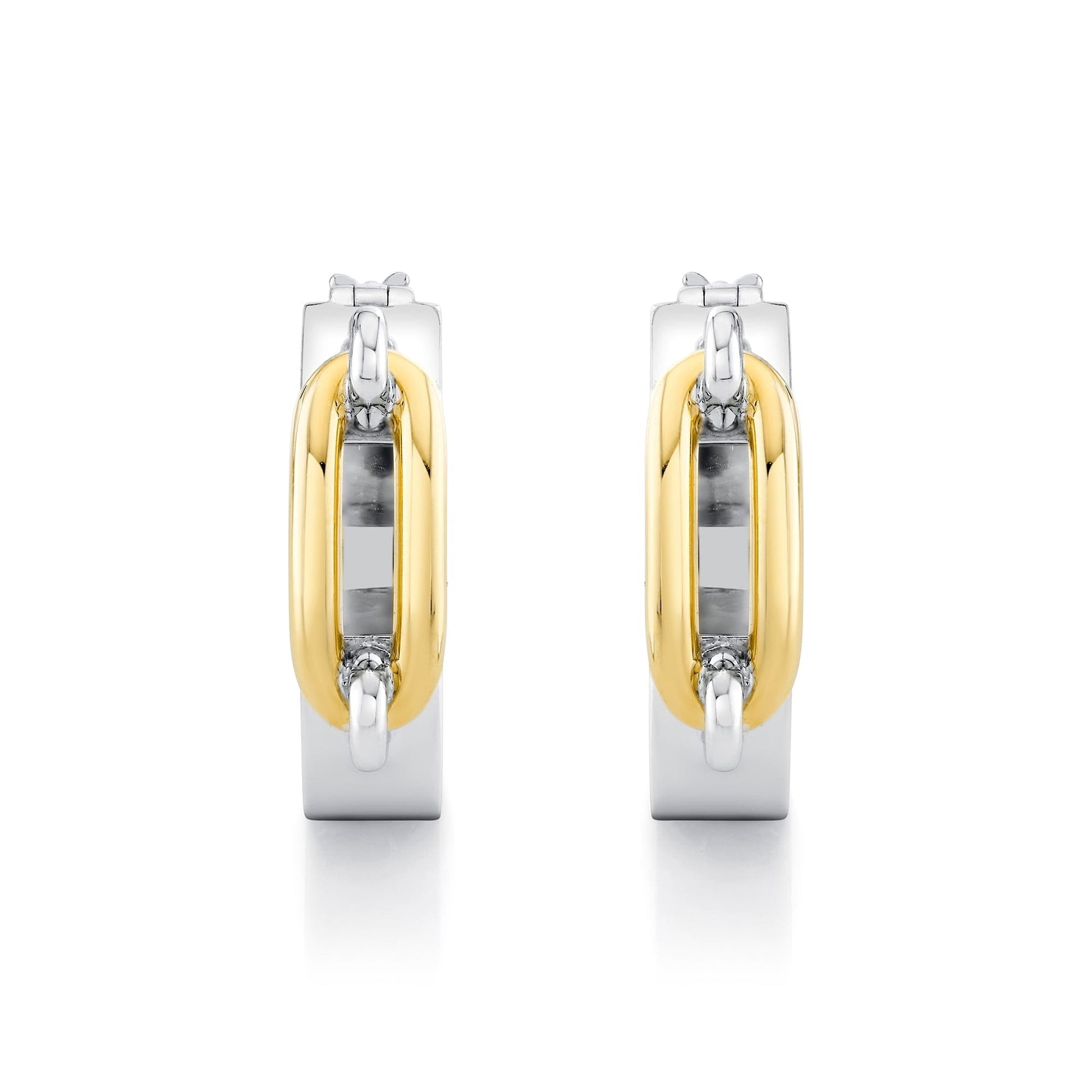 Wide Luxe Link Hoop Earrings