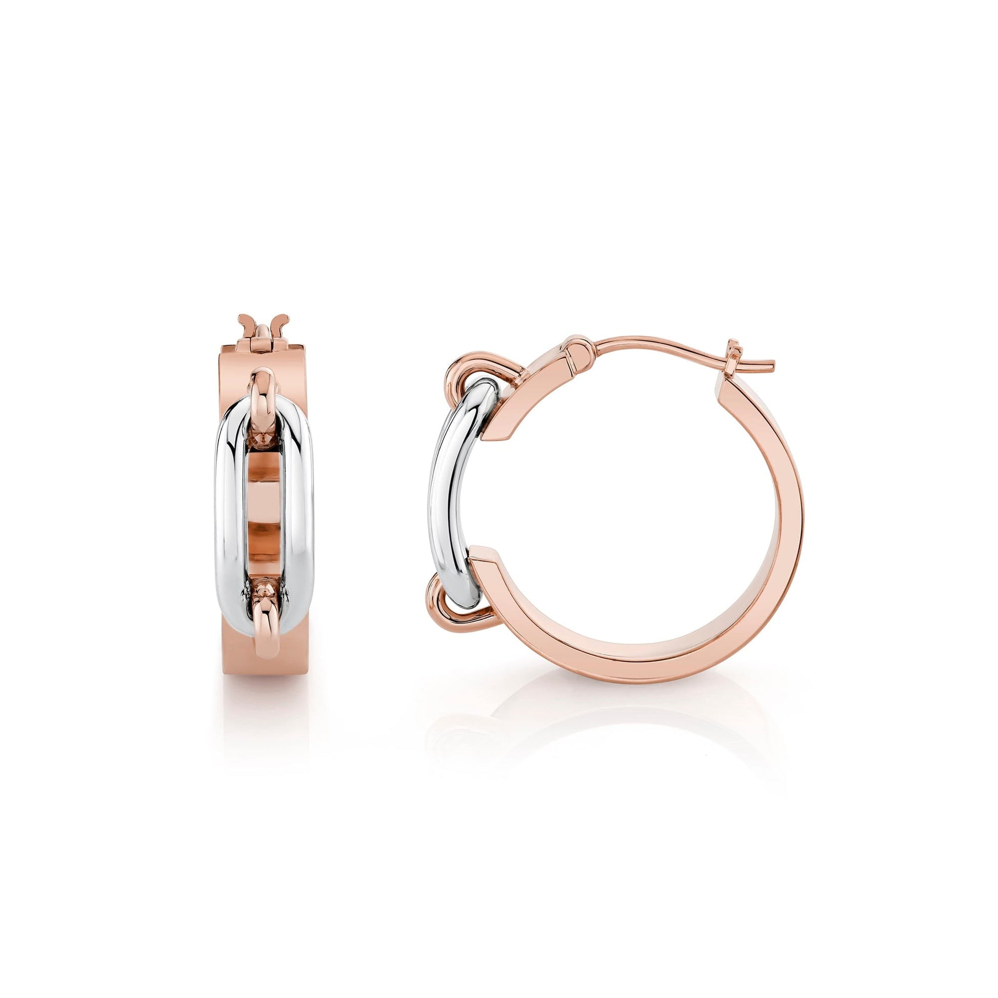 Wide Luxe Link Hoop Earrings