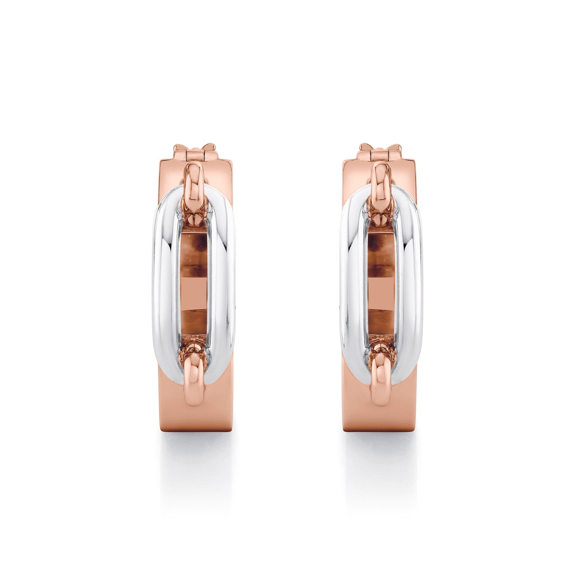 Wide Luxe Link Hoop Earrings