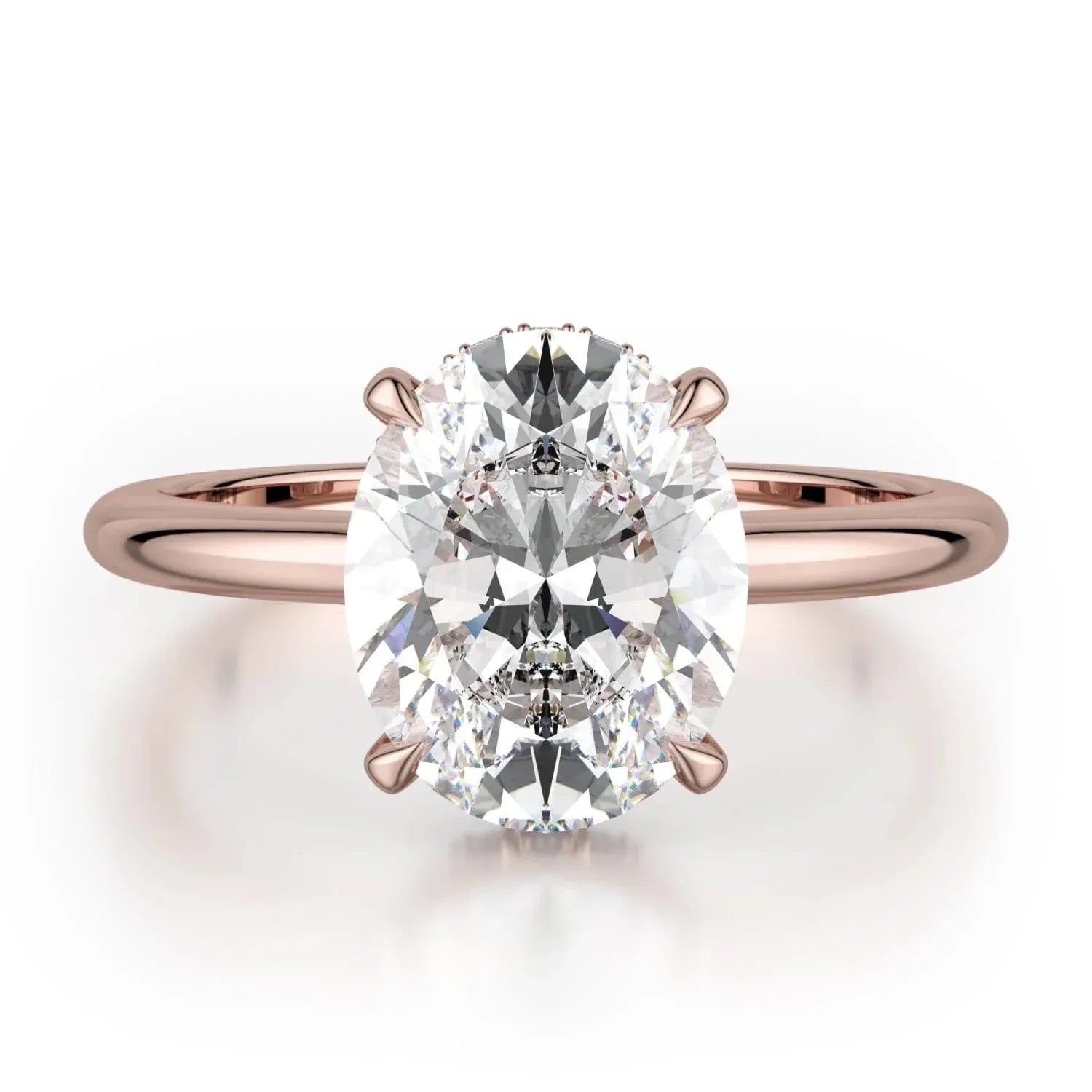 CROWN R750-3 Oval-Cut Diamond Solitaire