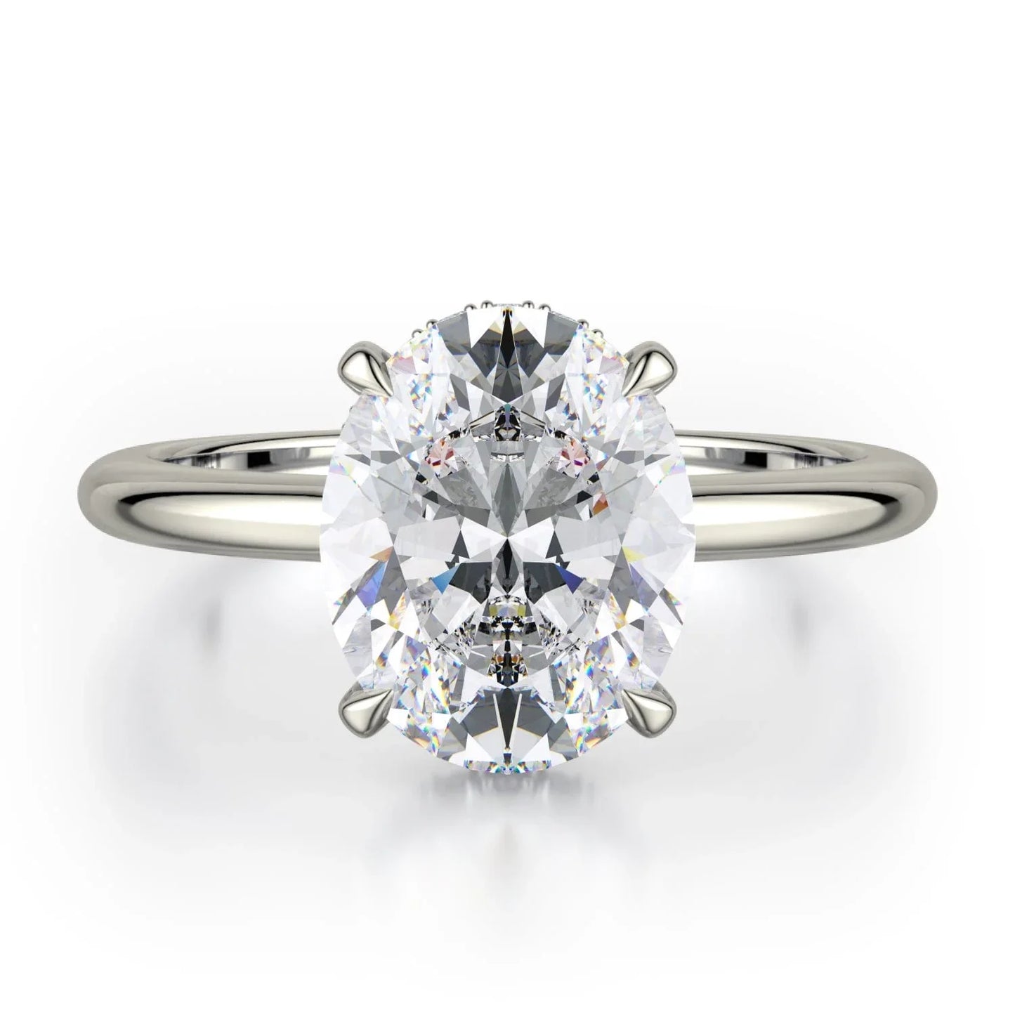 MICHAEL M CROWN R750-3 Oval-Cut Diamond Solitaire R750-3WG