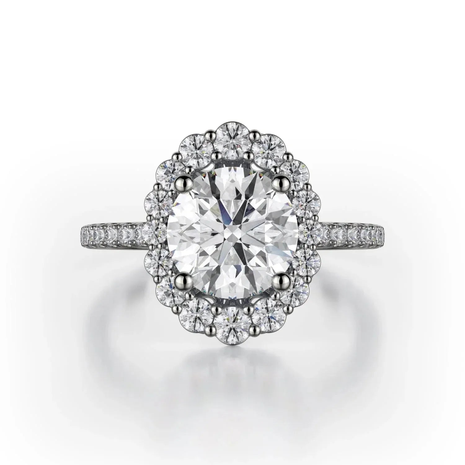 MICHAEL M DEFINED R739 Brilliant Round with a Graduated Halo R739-1.5WG
