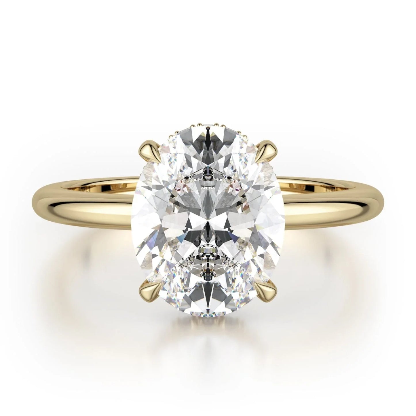 MICHAEL M CROWN R750-3 Oval-Cut Diamond Solitaire R750-3WG