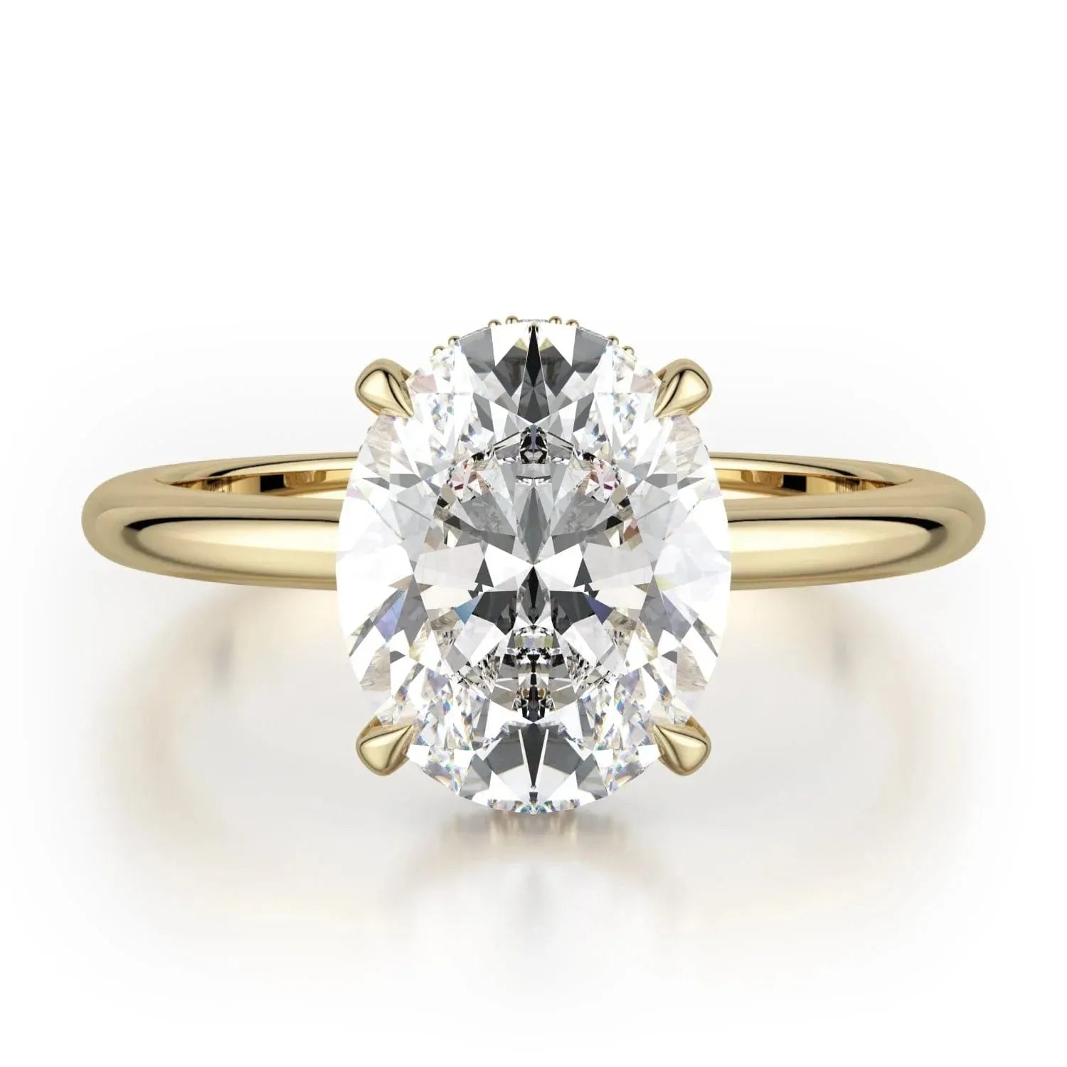 CROWN R750-3 Oval-Cut Diamond Solitaire