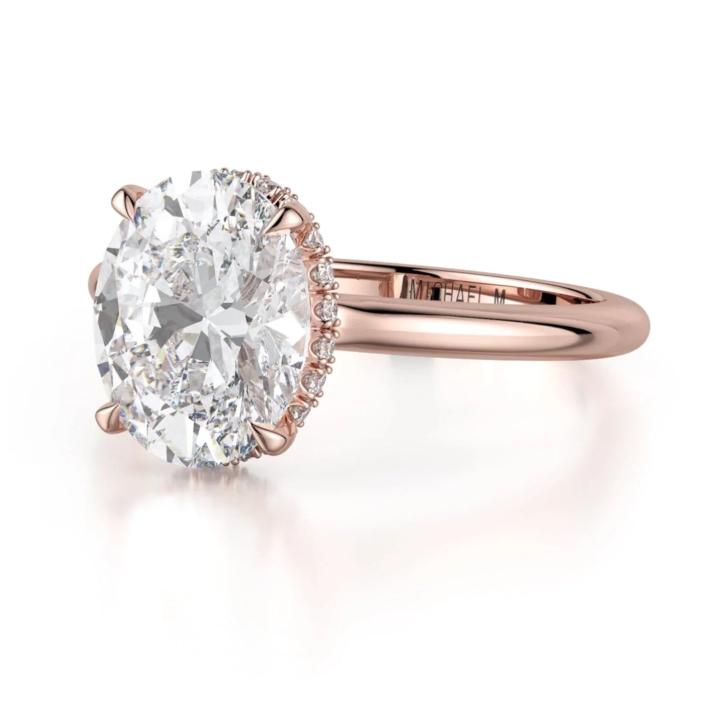 MICHAEL M CROWN R750-3 Oval-Cut Diamond Solitaire R750-3WG