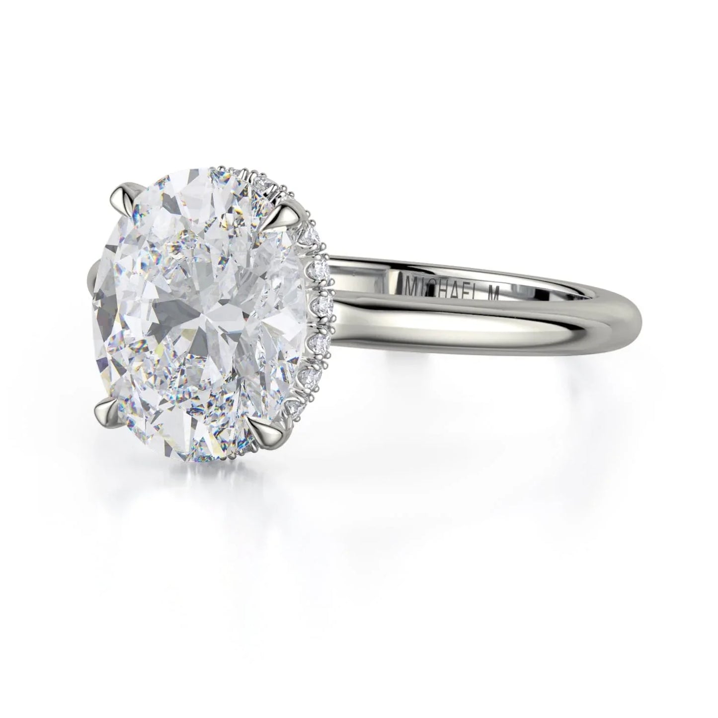 MICHAEL M CROWN R750-3 Oval-Cut Diamond Solitaire R750-3WG