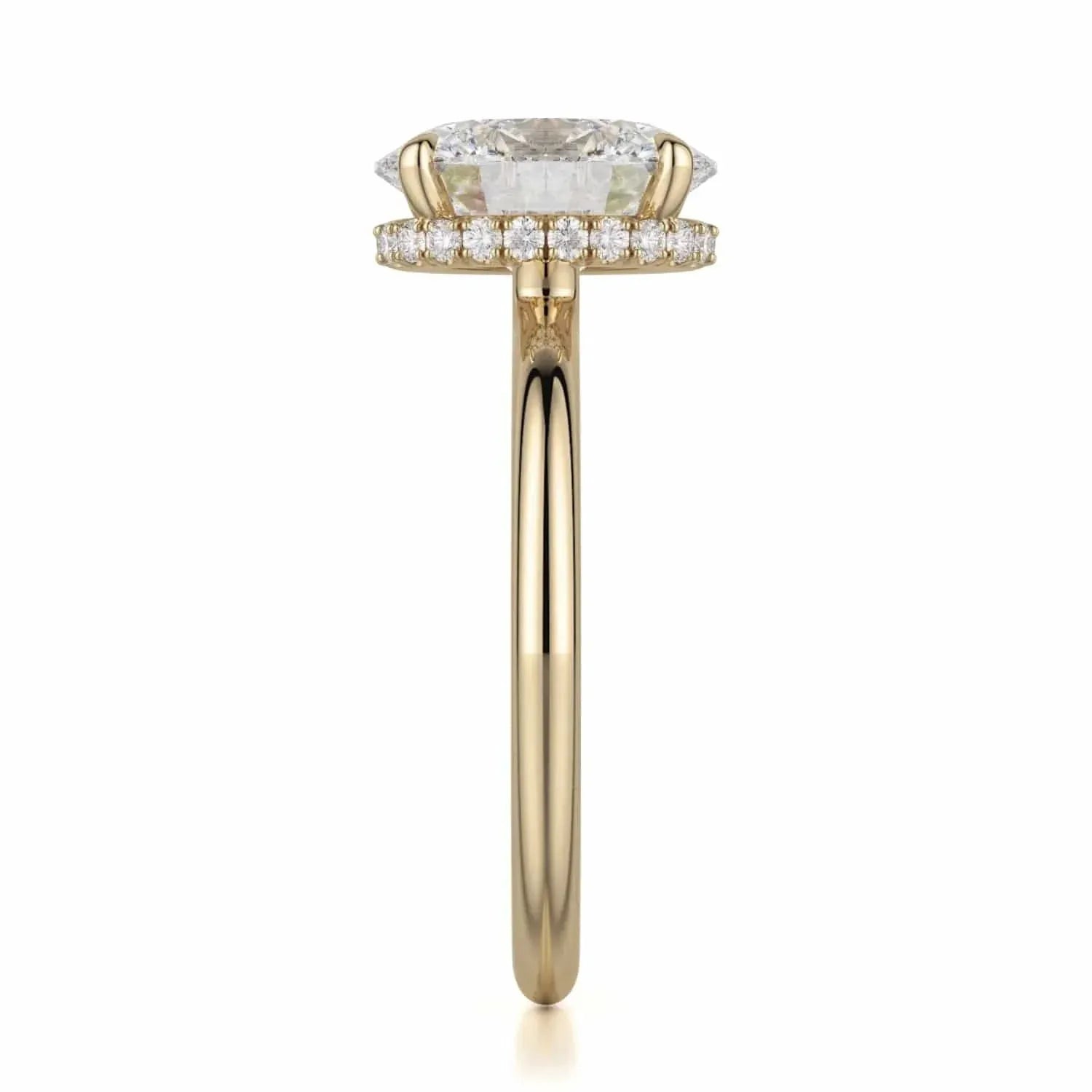 CROWN R750-3 Oval-Cut Diamond Solitaire