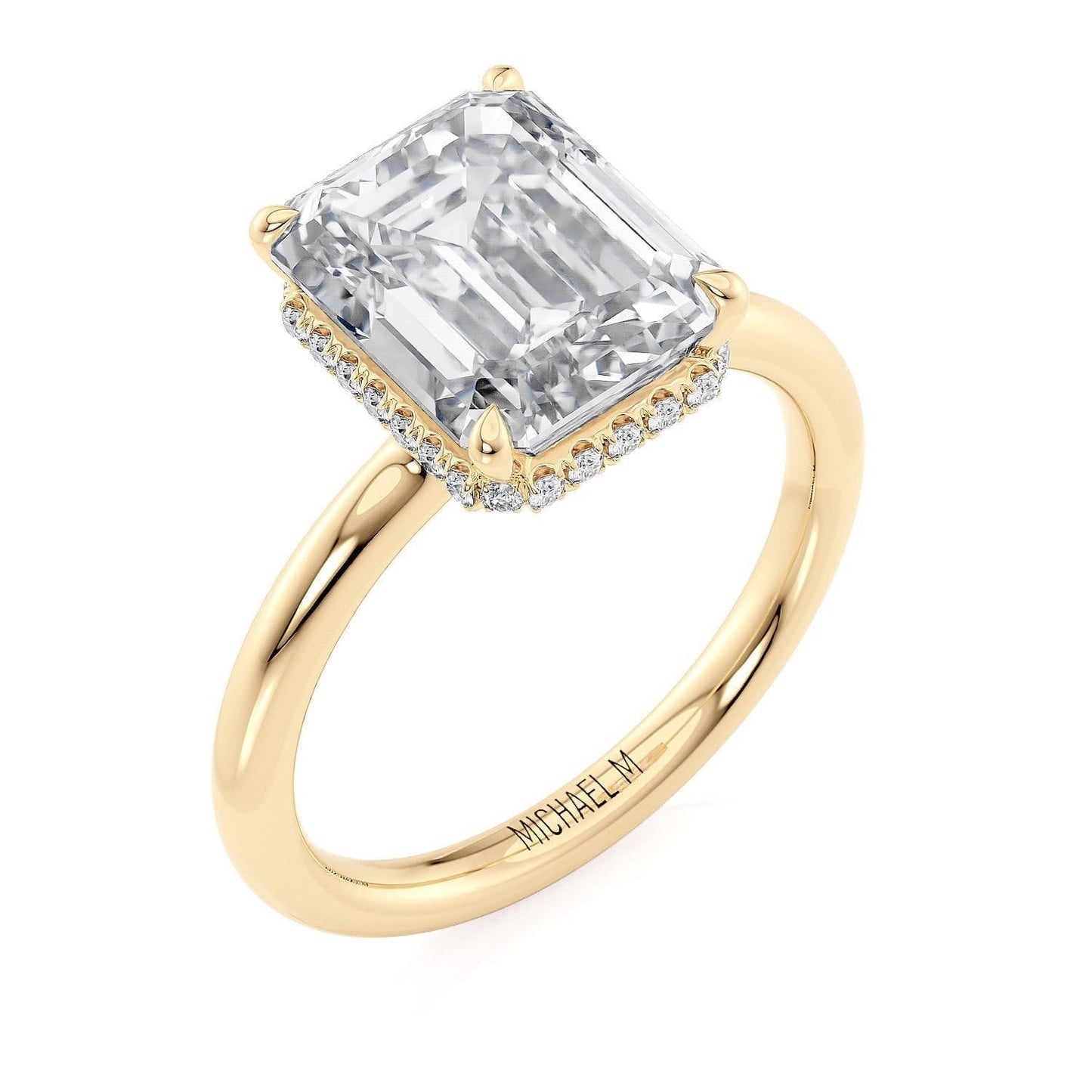 MICHAEL M CROWN R750-3EM Emerald-Cut Diamond Solitaire 