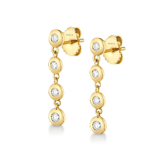 Bezel Petite Round Earrings