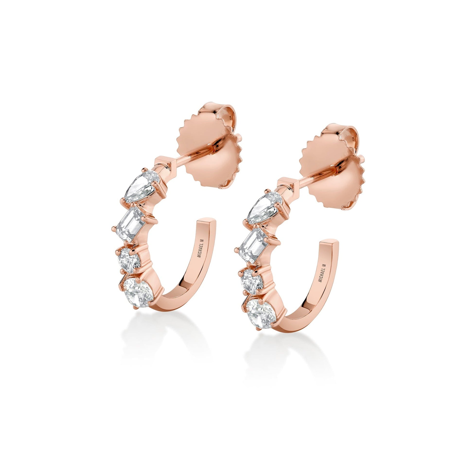 Mini Montage Mixed Cut Diamond Hoops