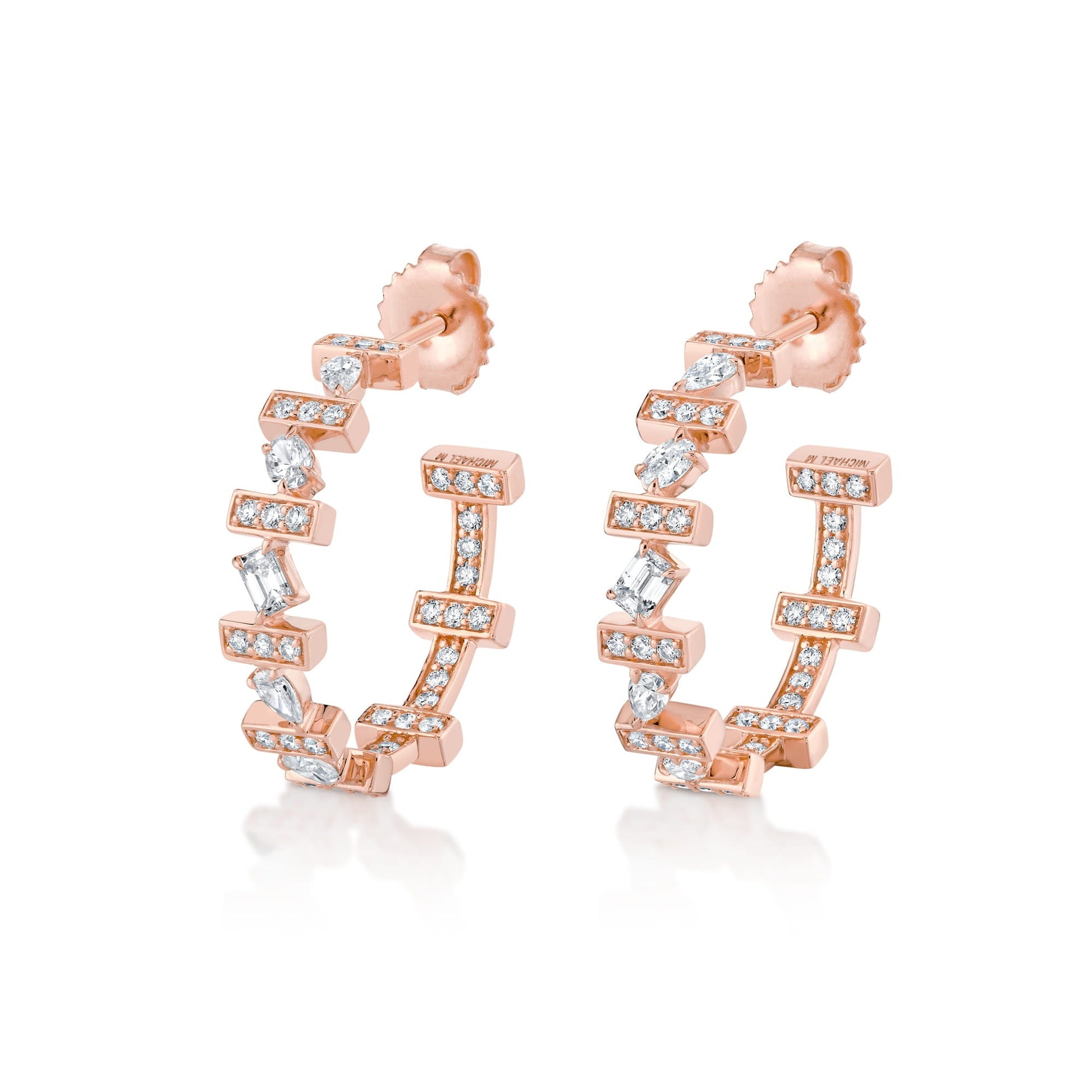 Montage Mixed-Cut Pavé Bar Earrings
