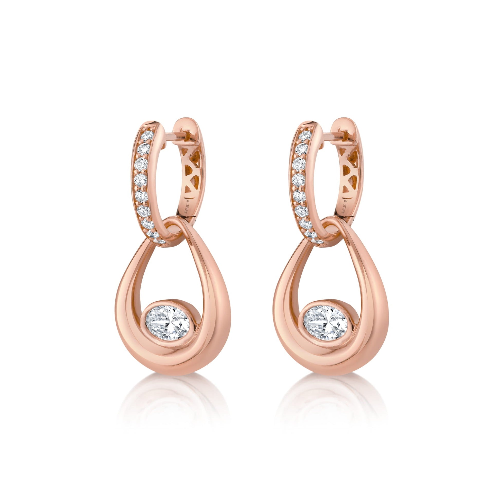 Orb Teardrop Bezel Drop Earrings