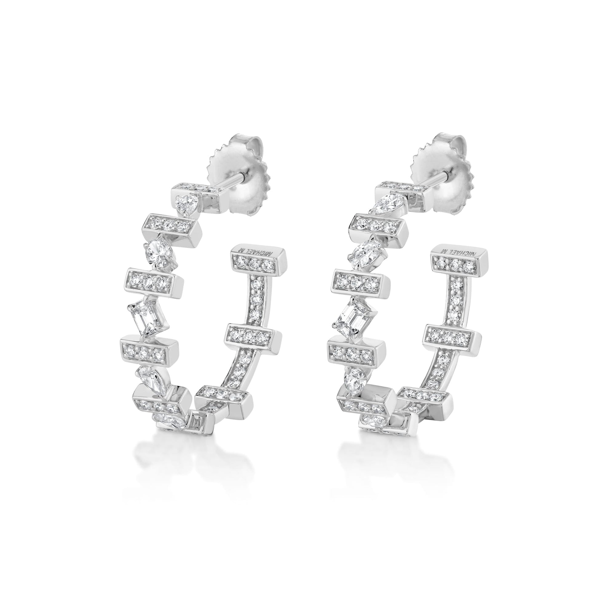 Montage Mixed-Cut Pavé Bar Earrings