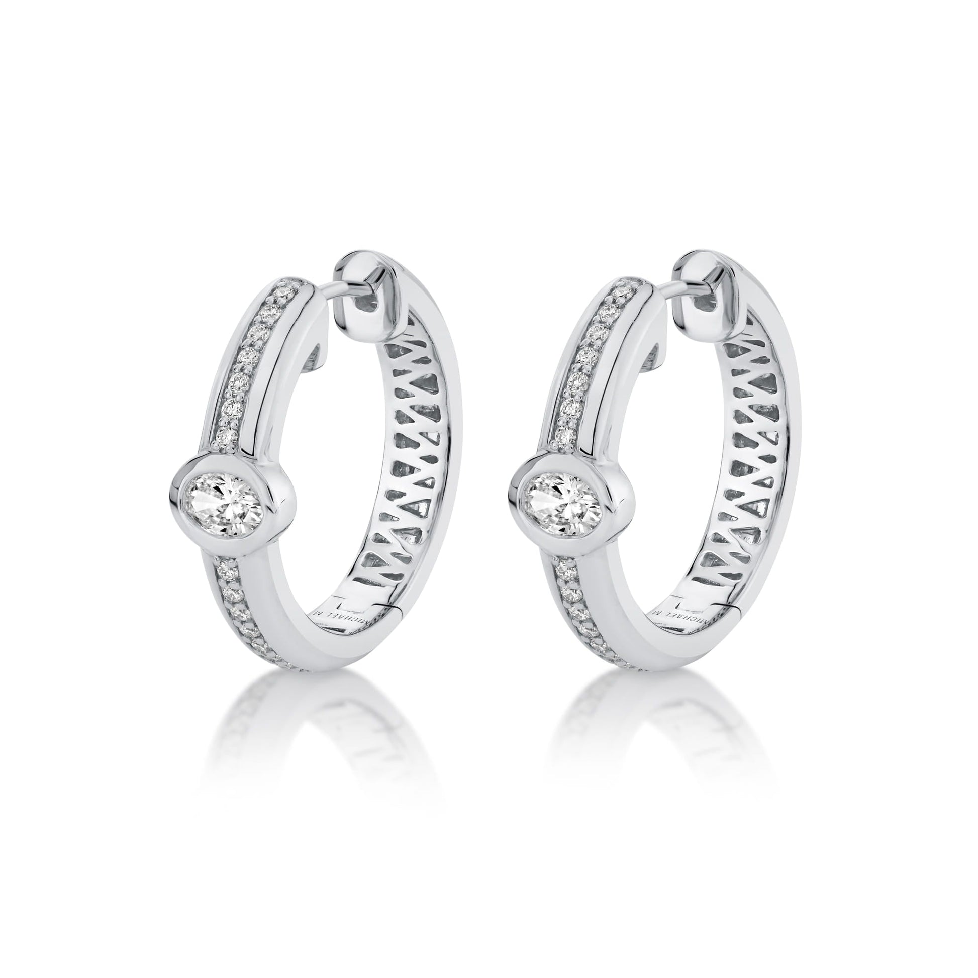 Orb Pavé Bezel Hoop Earrings