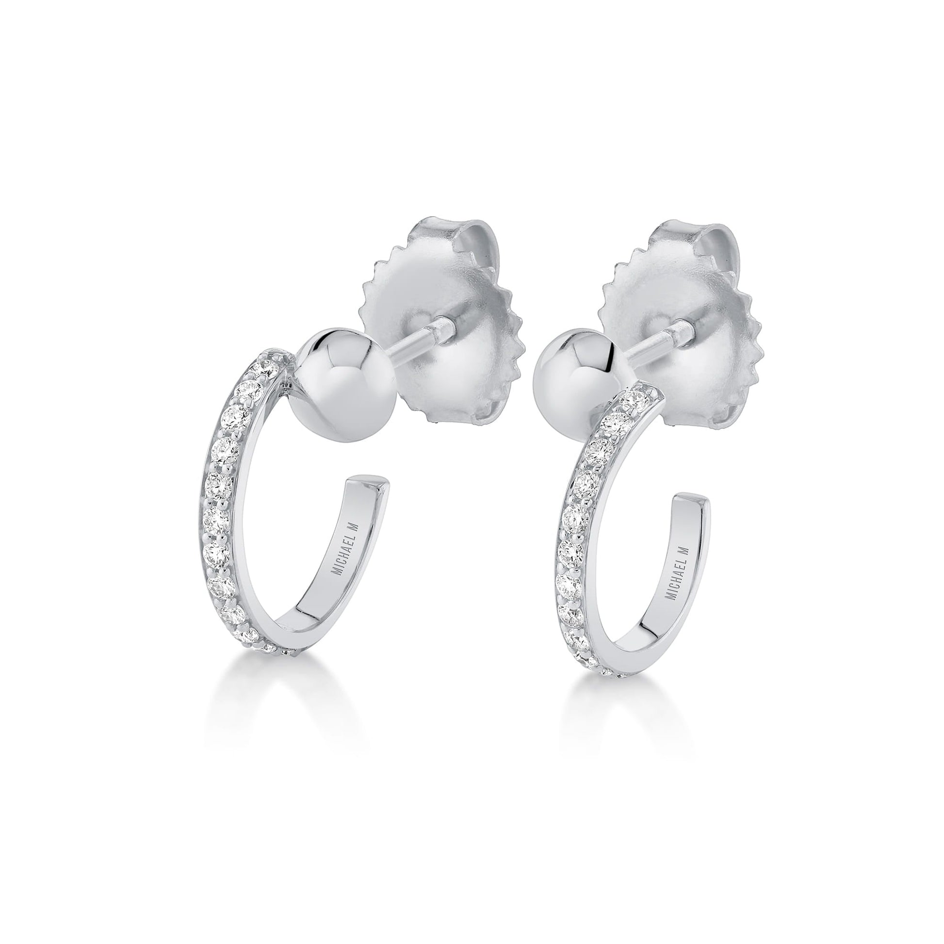 Orb Pavé Bypass Hoop Earrings