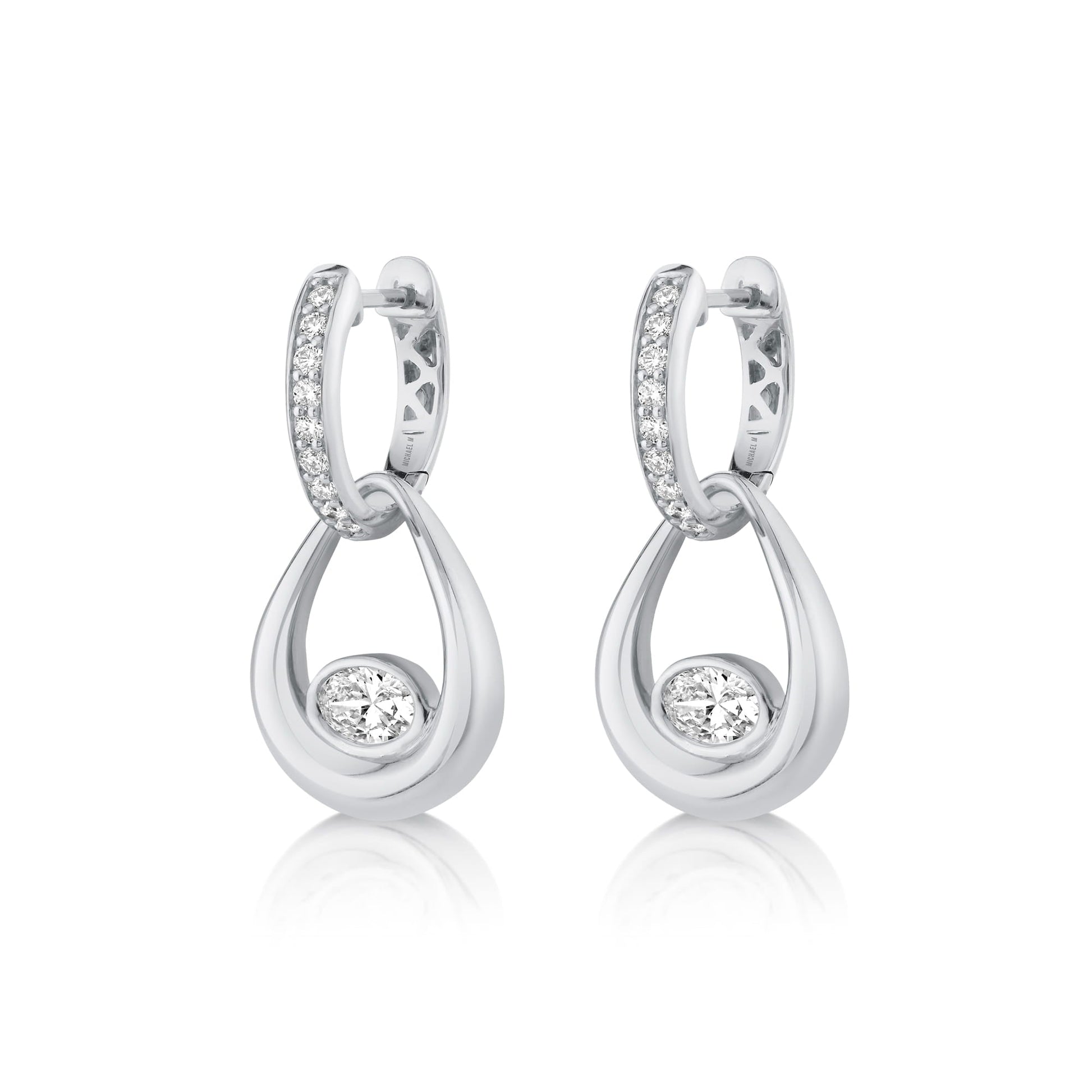 Orb Teardrop Bezel Drop Earrings