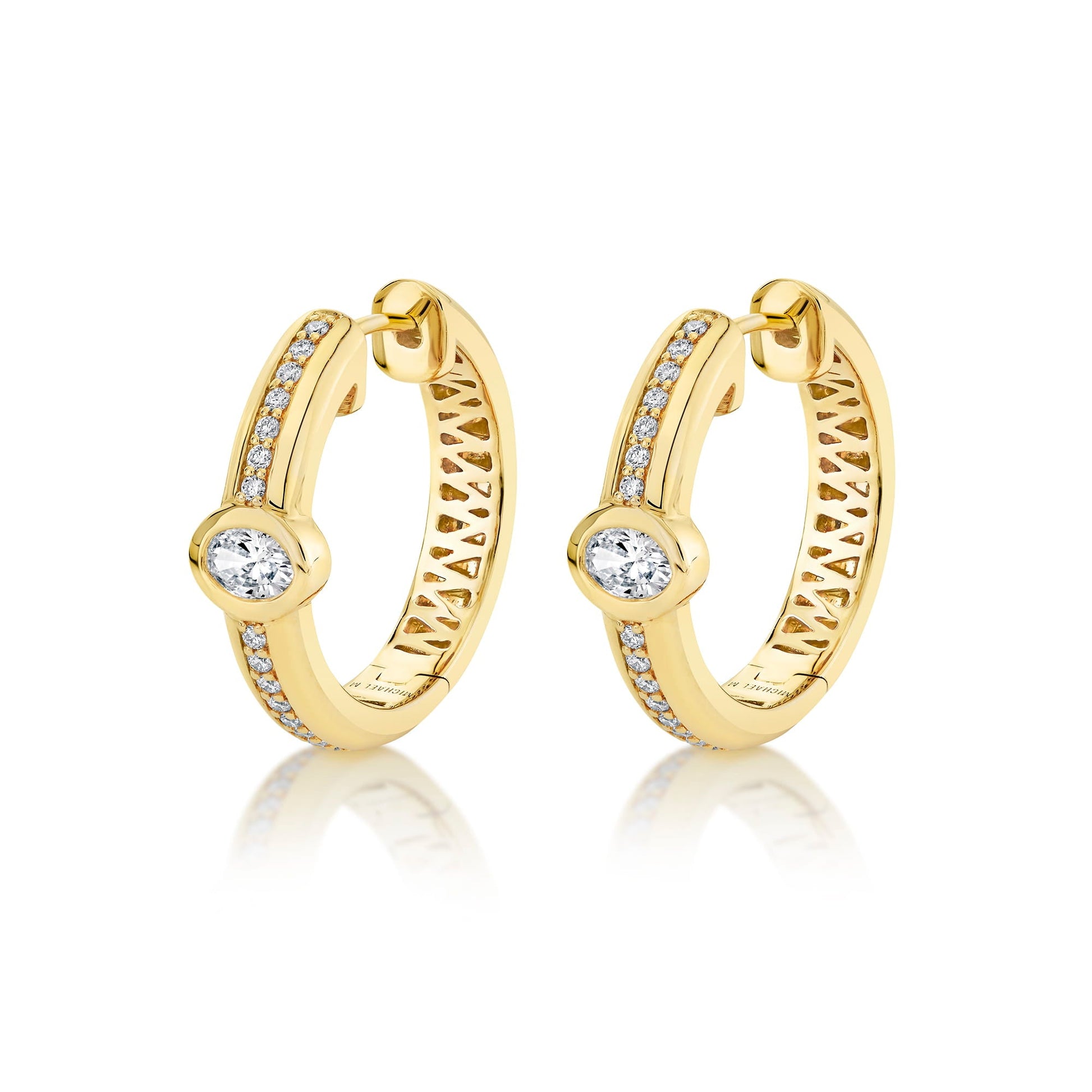 Orb Pavé Bezel Hoop Earrings