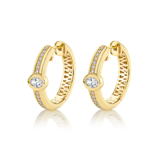 Orb Pavé Bezel Hoop Earrings