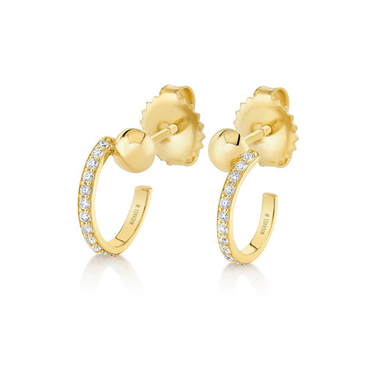 Orb Pavé Bypass Hoop Earrings