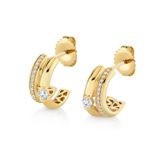 Orb Split Pavé Hoop Earrings