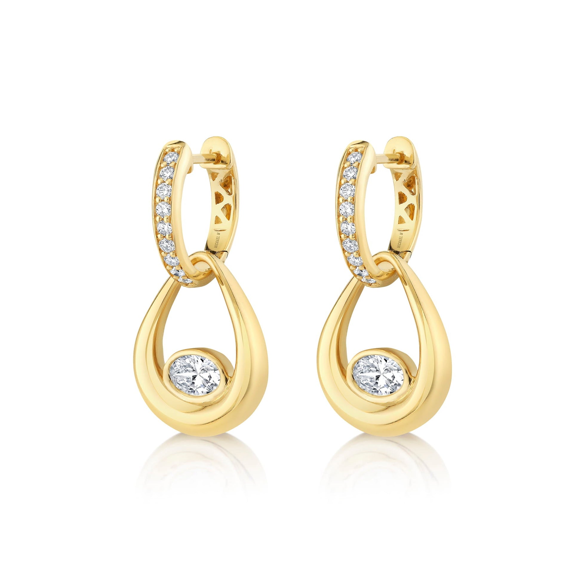 Orb Teardrop Bezel Drop Earrings