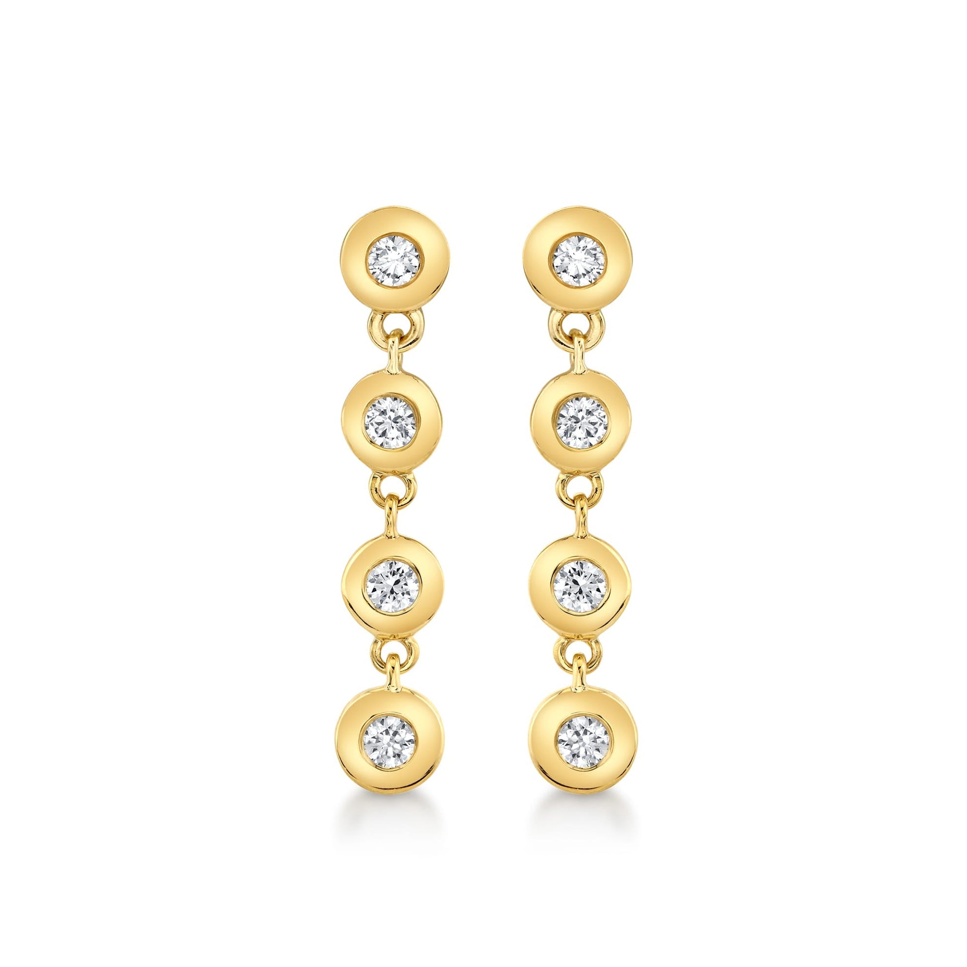 Bezel Petite Round Earrings