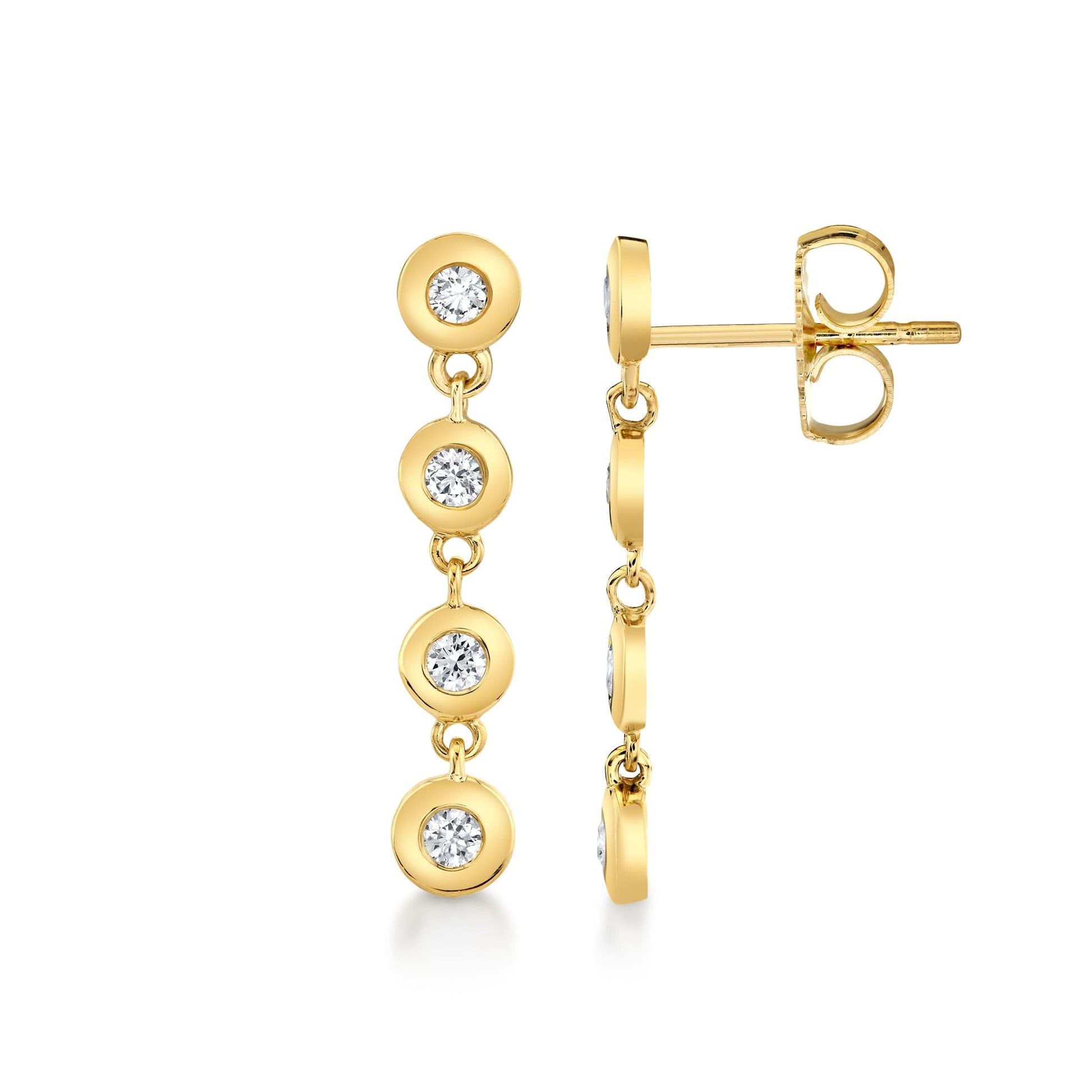 Bezel Petite Round Earrings