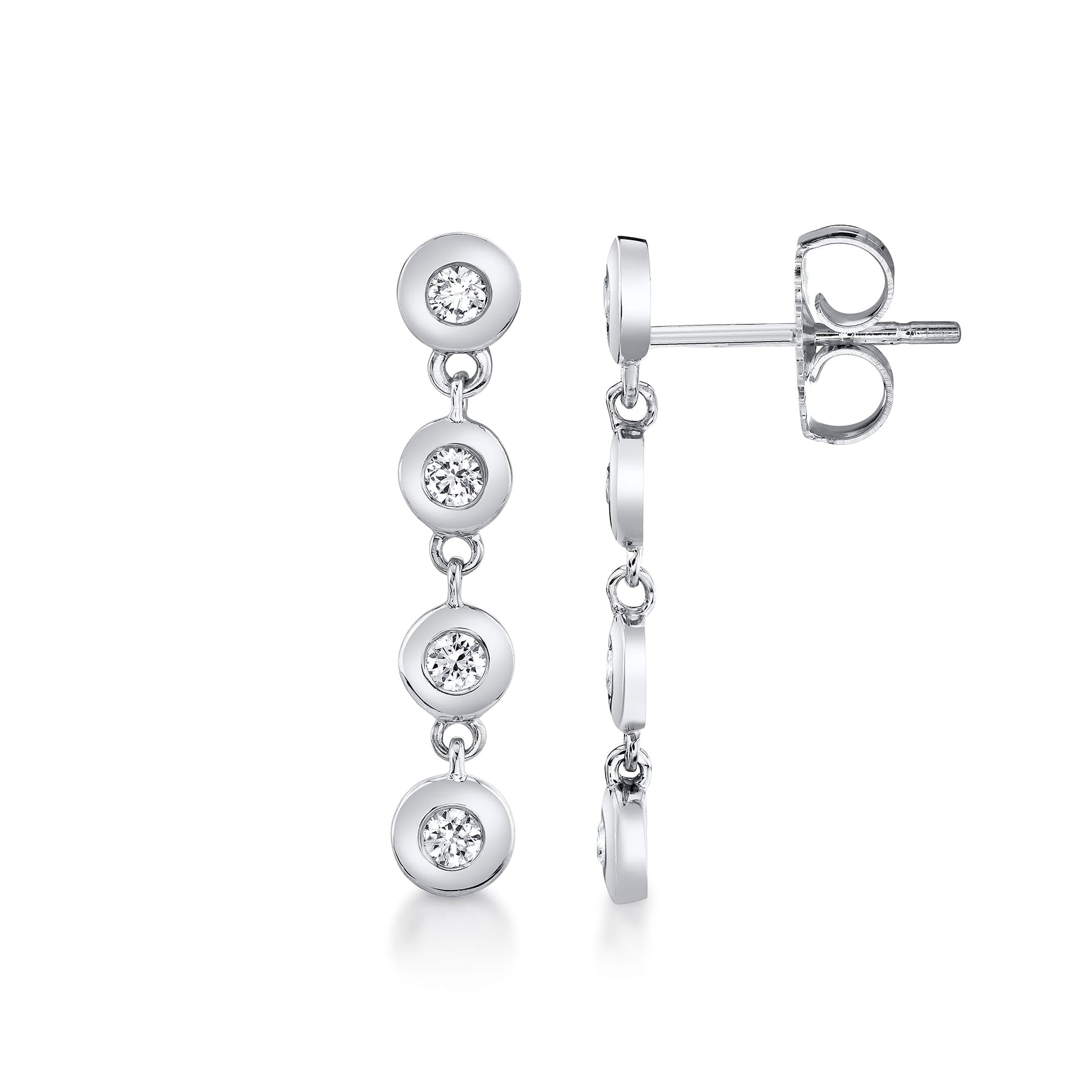 Bezel Petite Round Earrings