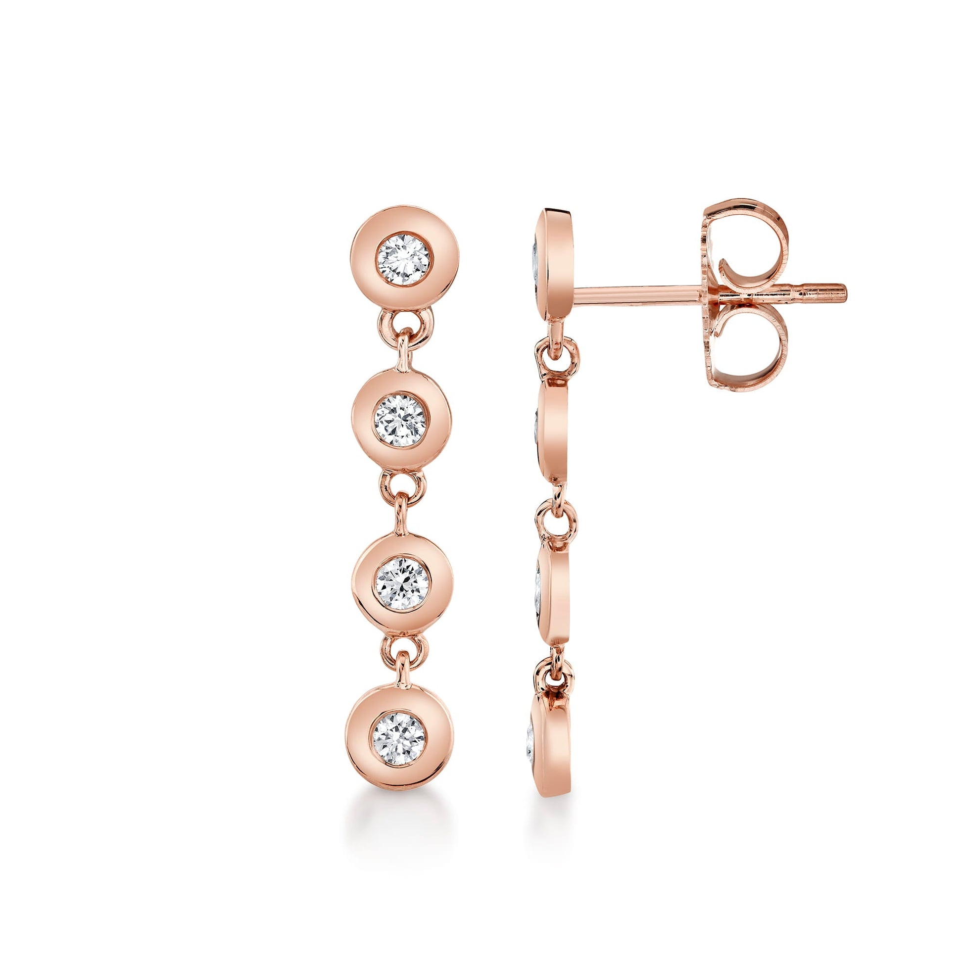 Bezel Petite Round Earrings