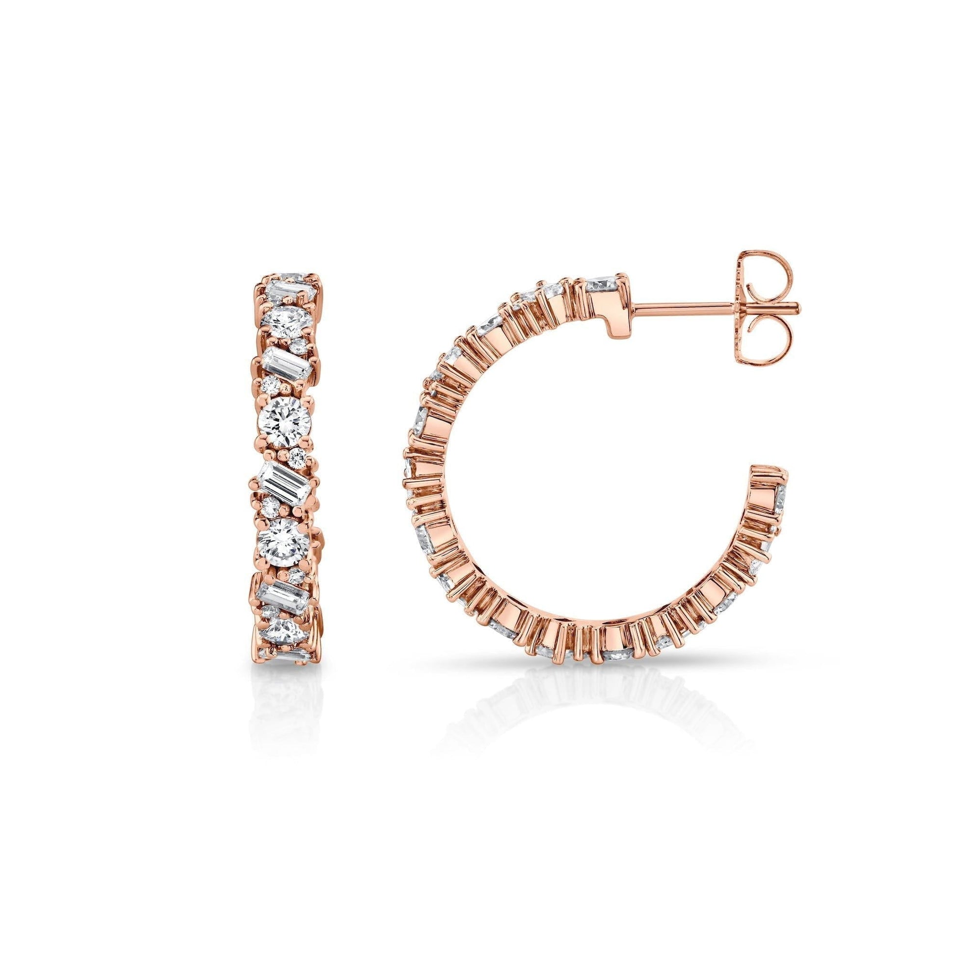 Montage Baguette Cluster Hoops