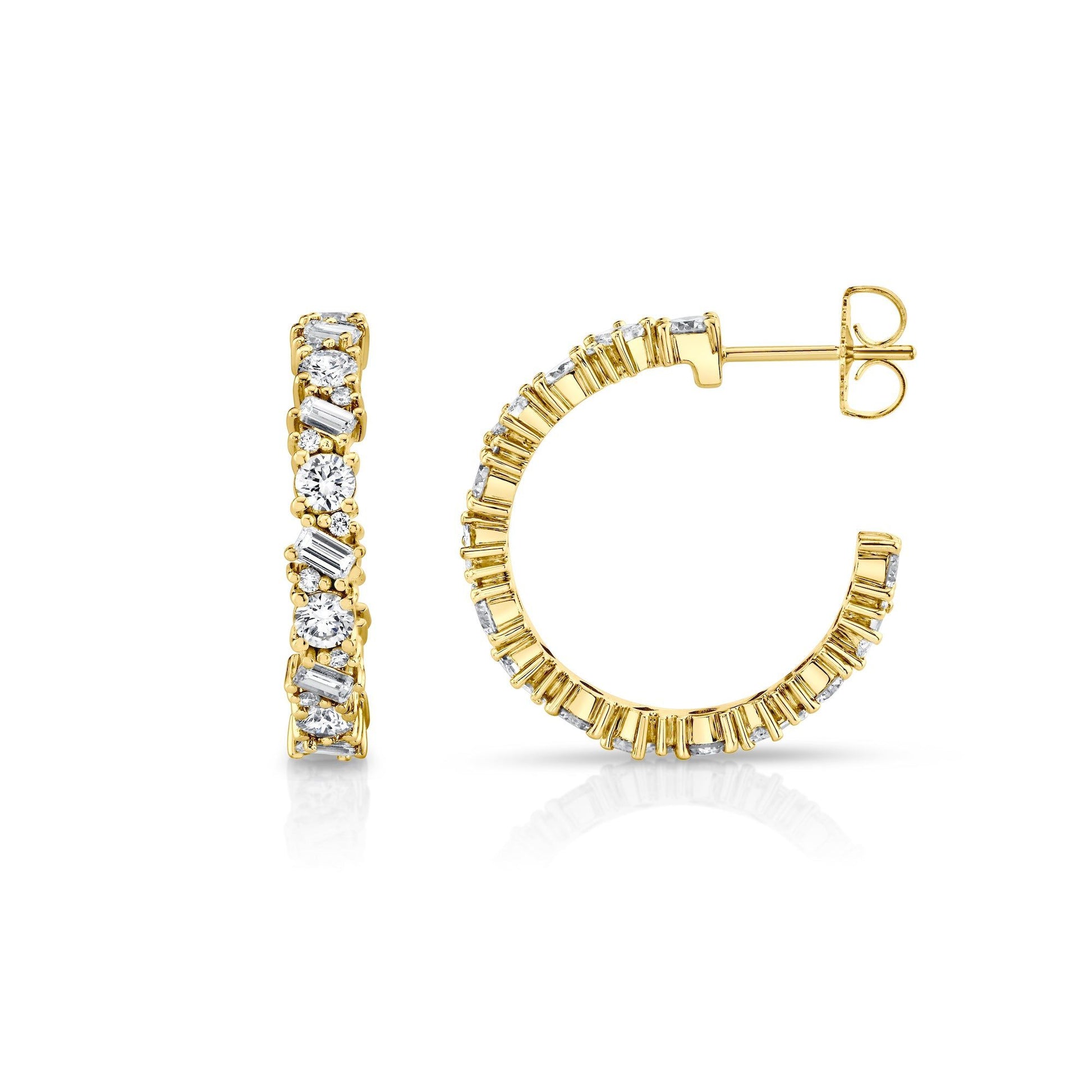 Montage Baguette Cluster Hoops