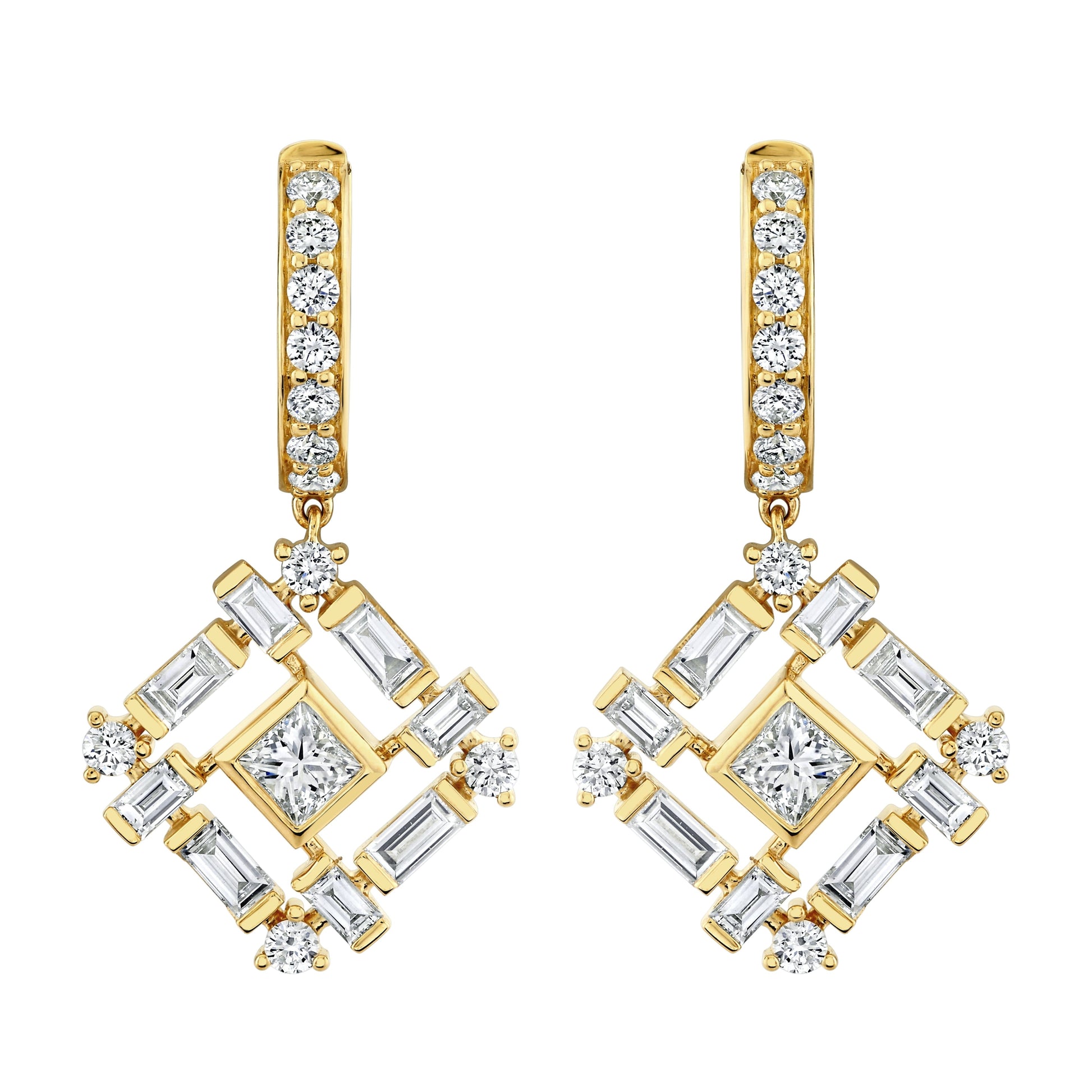 Montage Baguette Drop Earrings